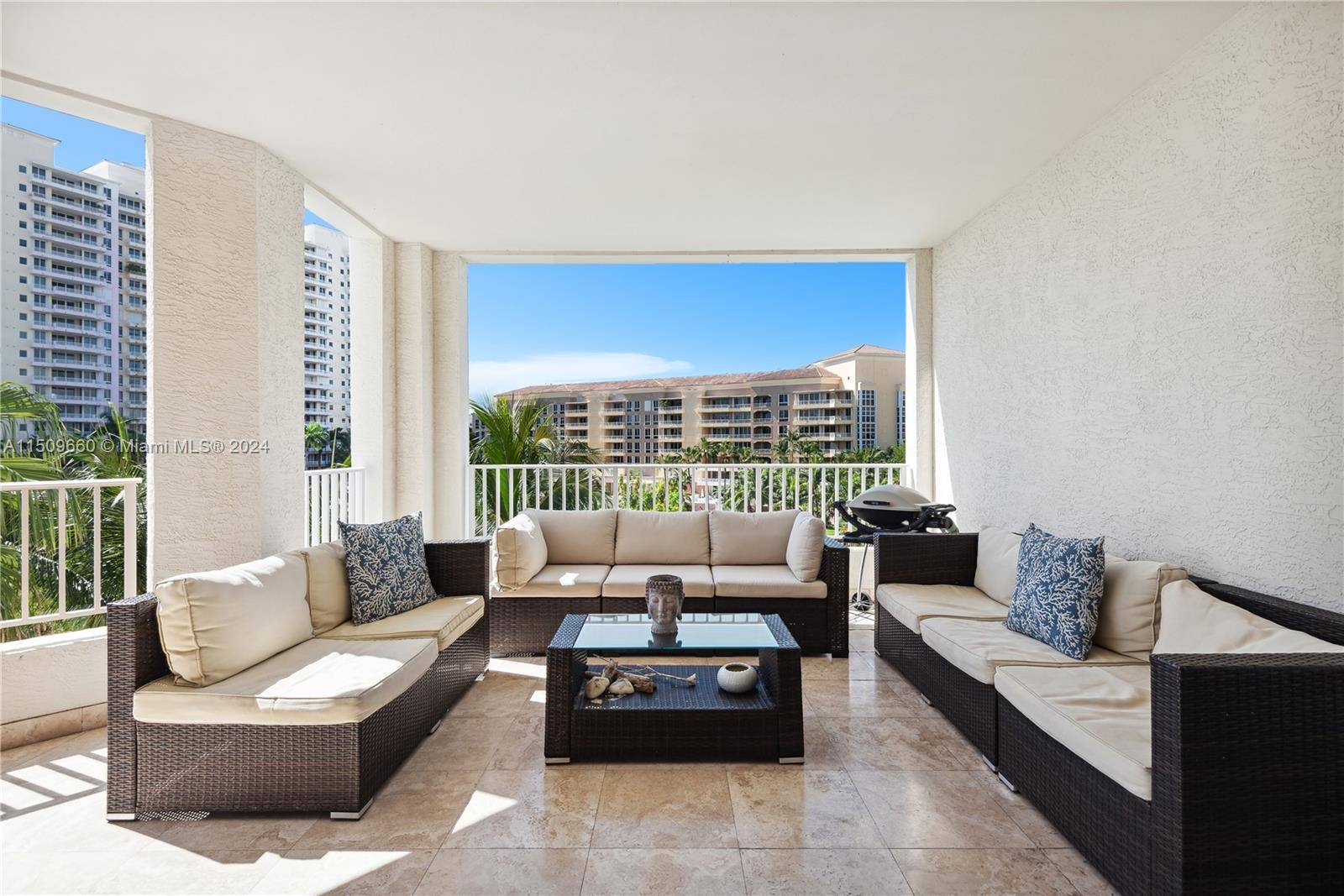 Cozy fully furnished 2 Bedroom 2 Bath apartment, located in Resort Villa II at The Ocean Club in Key Biscayne.