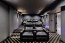 Cinema room featuring carpet and recessed lighting