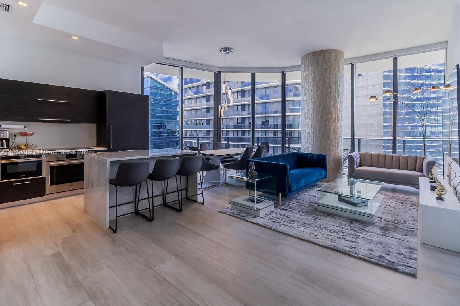 Fabolous lower penthouse corner unit in the extremely desirable Brickell Heights.