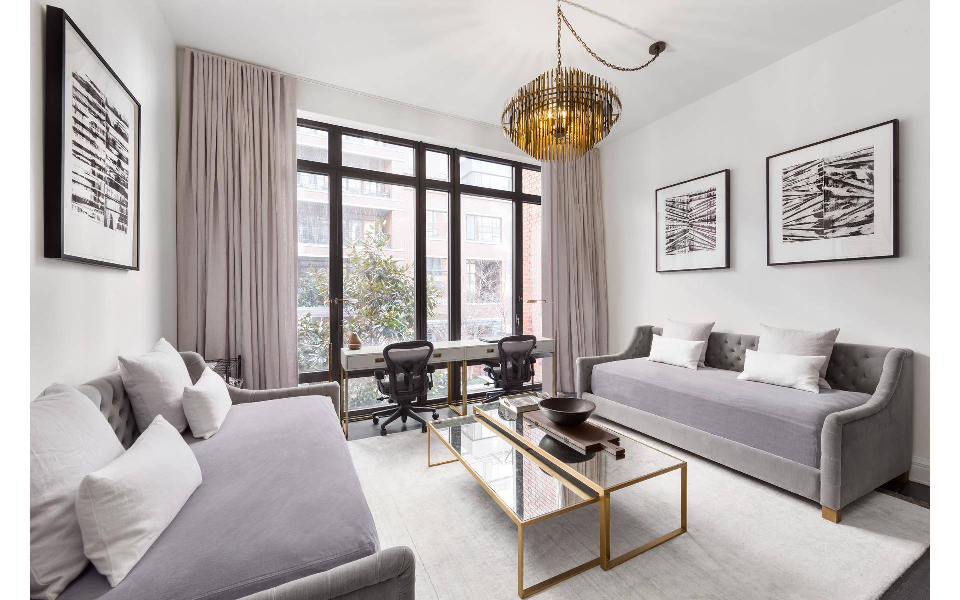 No Fee ! This large 1BR 1BA residence in the West Village features 11ft ceilings highly crafted details, deeply luxurious finishes, and views over the lush private garden of The ...