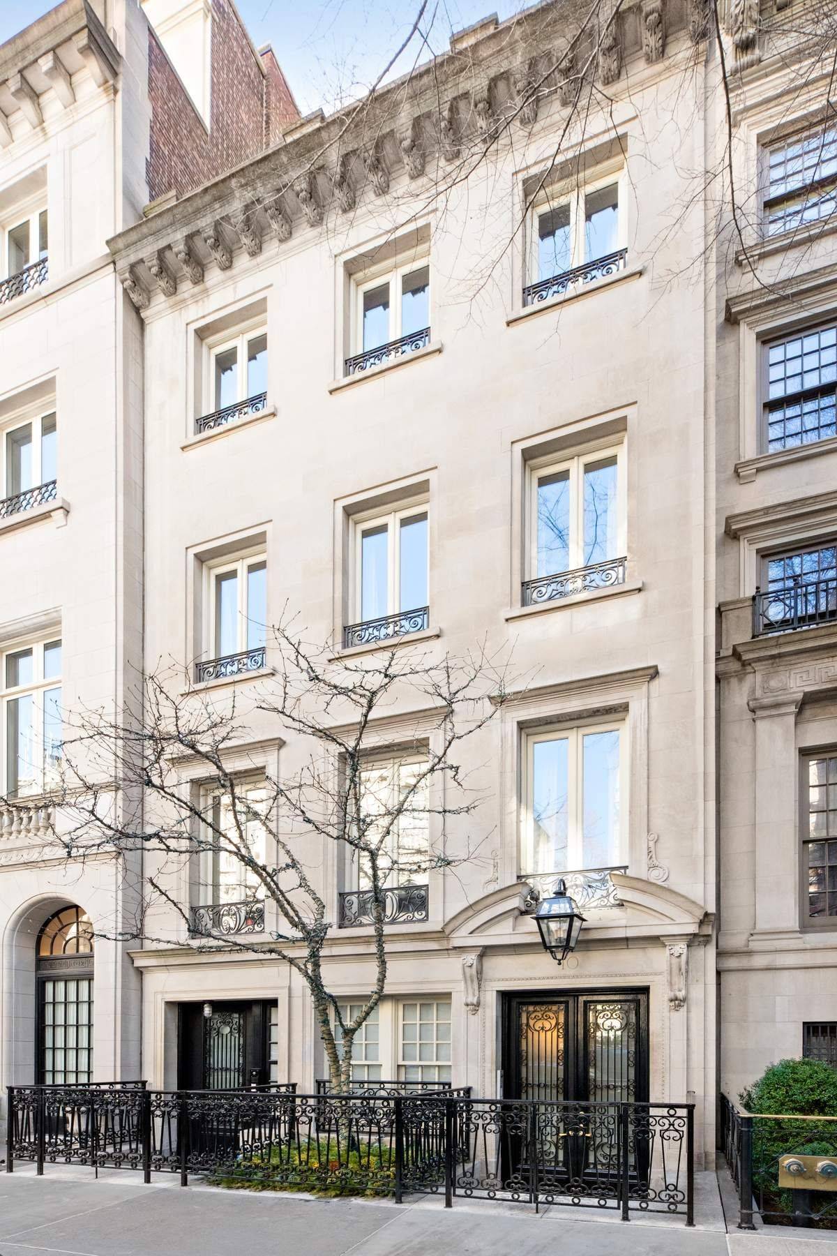 Perfectly situated on one of the city's most prized blocks, this stunning limestone mansion is distinguished by its elegant yet restrained faA ade and fortuitous placement just off Fifth Avenue.