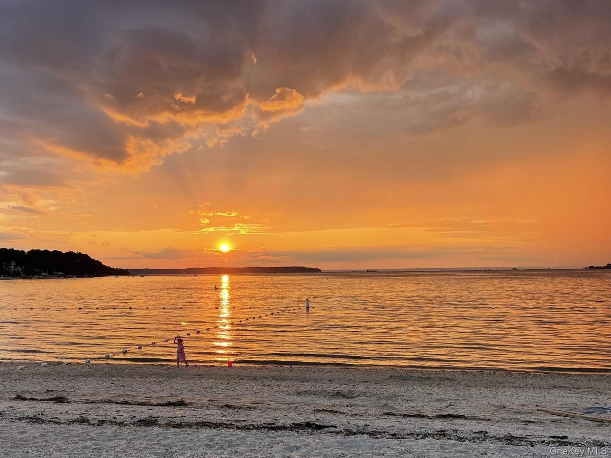 Sunset at Centerport Beach just a stone's throw from 5 Harbor Court.