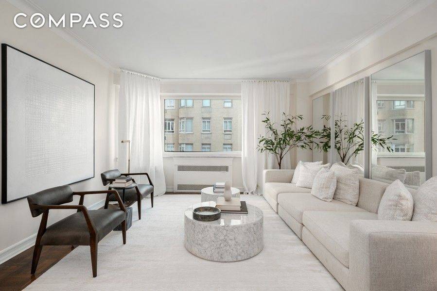 Just steps from Central Park, this stunning two bedroom, two bathroom residence features an elegant flow for sophisticated living and entertaining in a revered, full service Fifth Avenue cooperative.