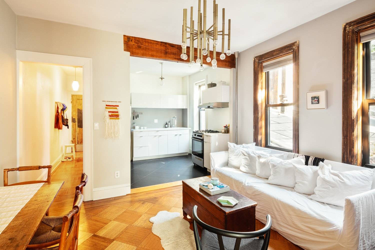 Let there be light ! This Boerum Hill one bedroom strikes the best possible balance the pre war detail of a Brooklyn townhouse, but with brand new renovations.