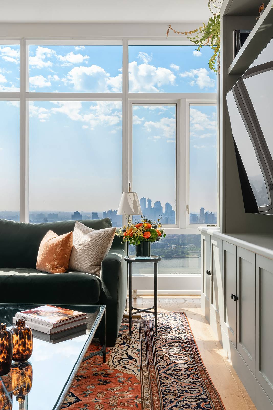 Unparalleled New York City views from high above in this exquisitely realized two bedroom, two and a half bathroom home.