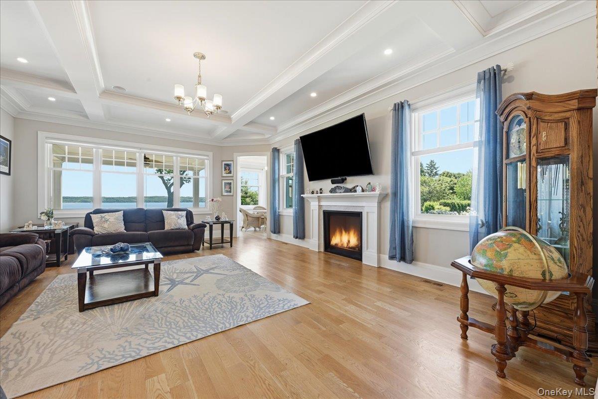 Spacious Den With Fireplace
