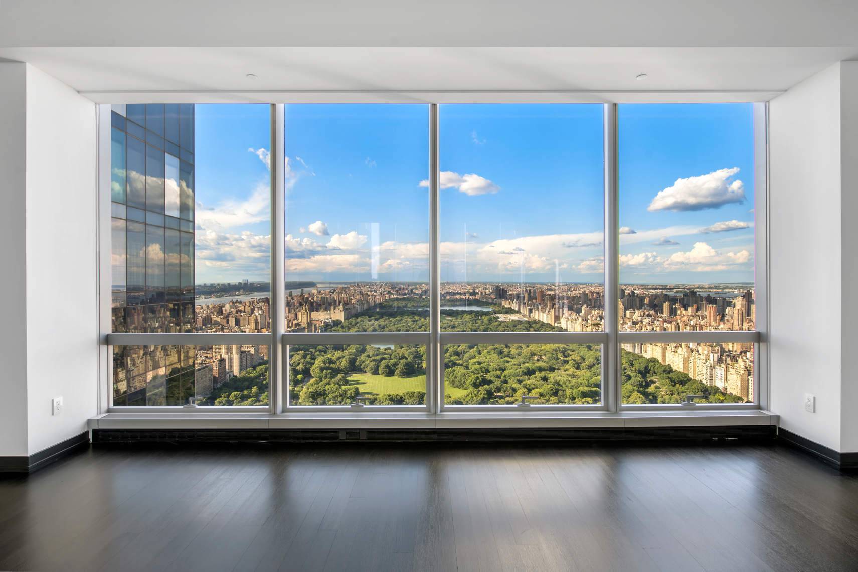Sprawling Half Floor Residence with Unobstructed Views of Central Park Perched on the 62nd floor, is this half floor 3 bedroom residence featuring walls of glass creating an expansive living ...