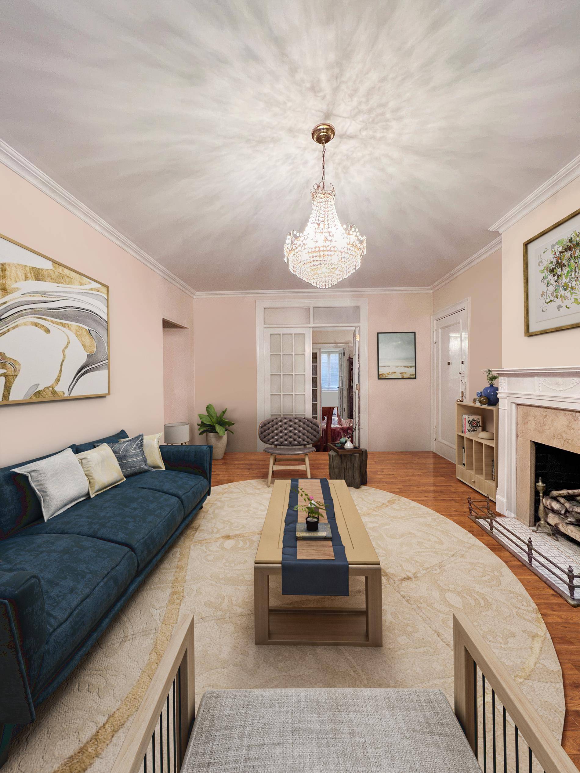 Come fall in love with this sun light FILLED, crown molding surrounded apartment in one of the best locations in historic Jackson Heights.