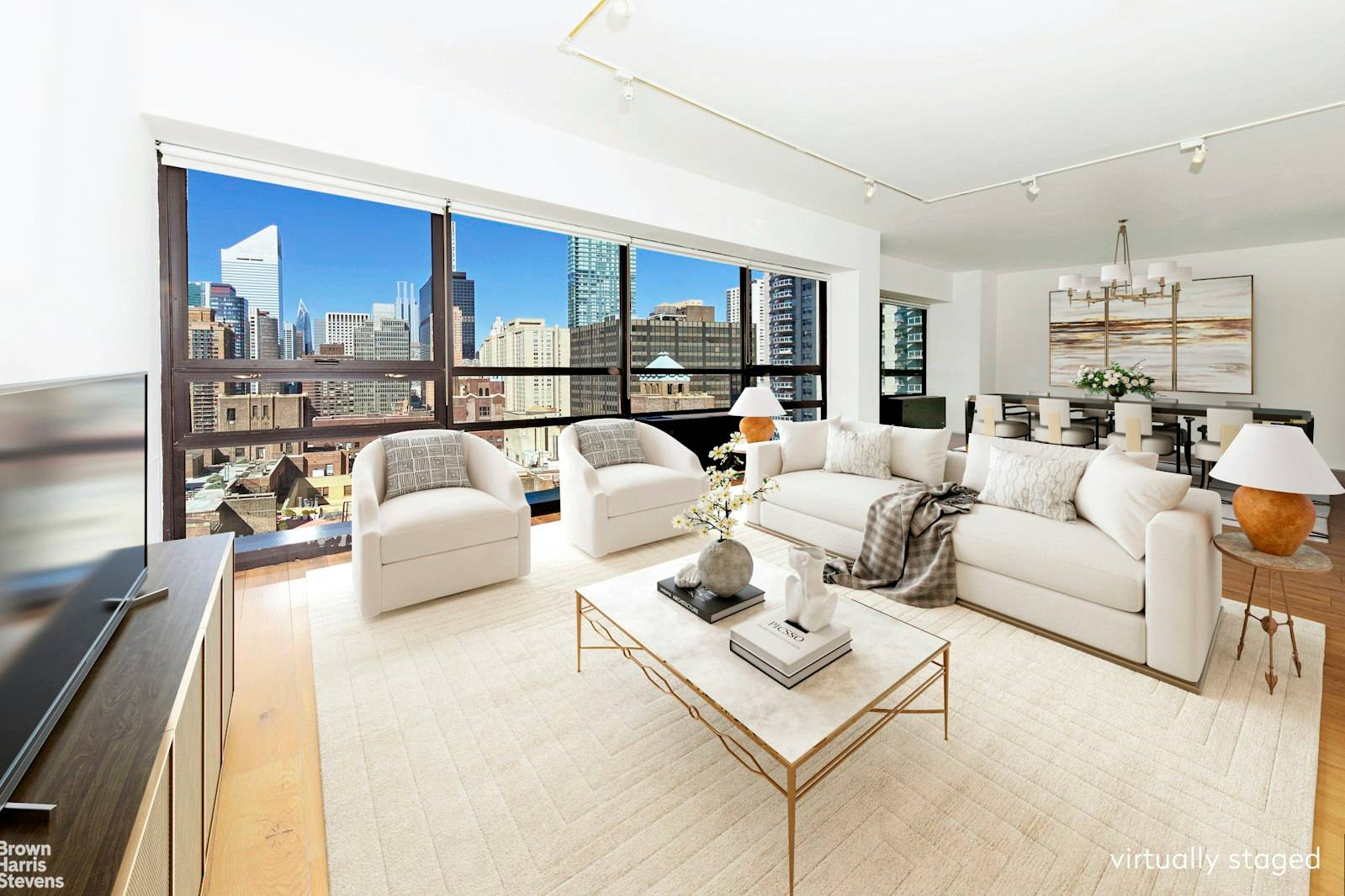 This bright spacious West facing two bedroom duplex home sits on the 21st and 22nd floor of the iconic St.