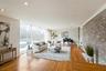Sunken living room with floor