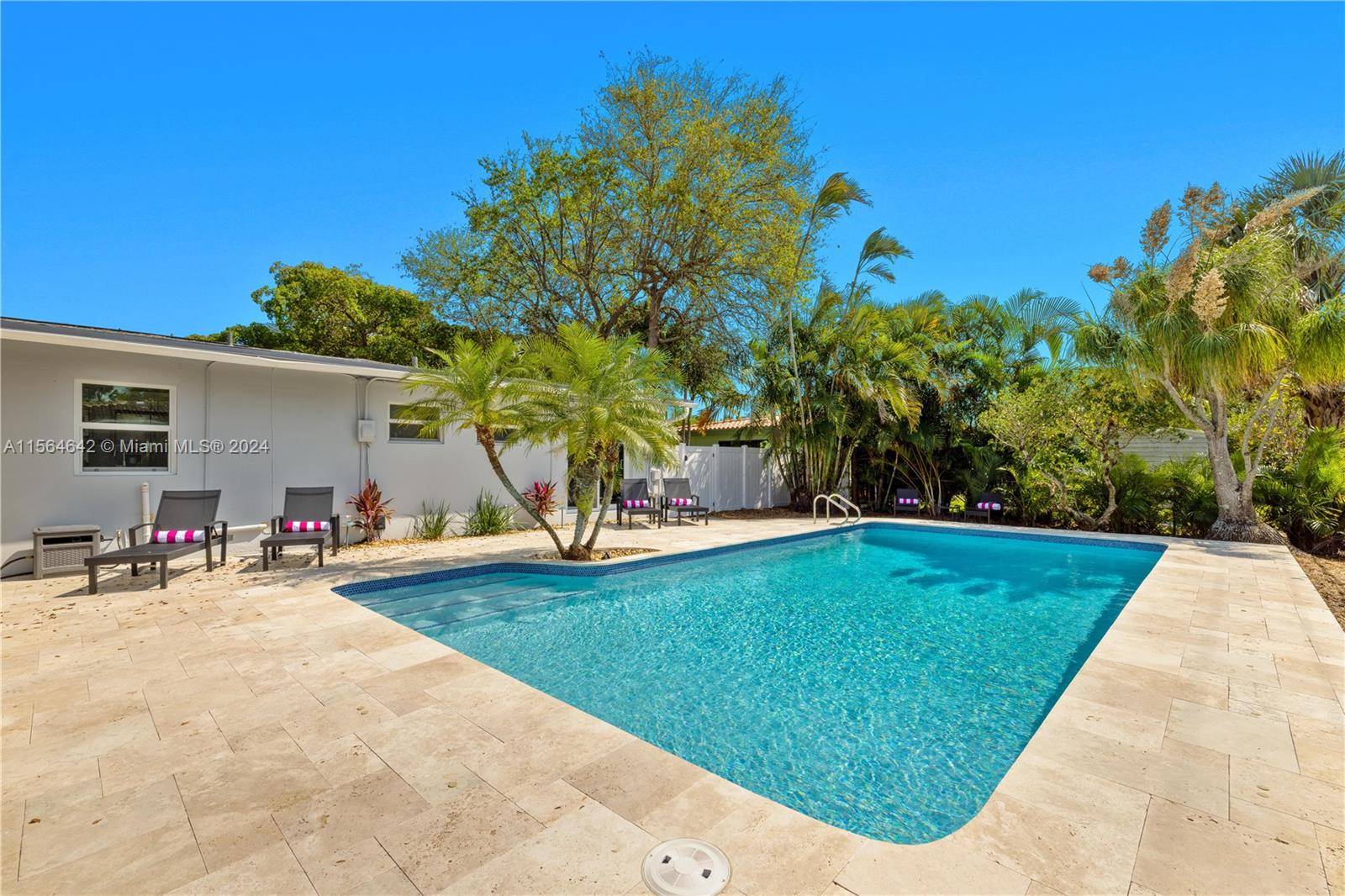 Escape the chaos of everyday life in this serene recently renovated pool home with a 2 car garage in the sought after Wilton Manors neighborhood.