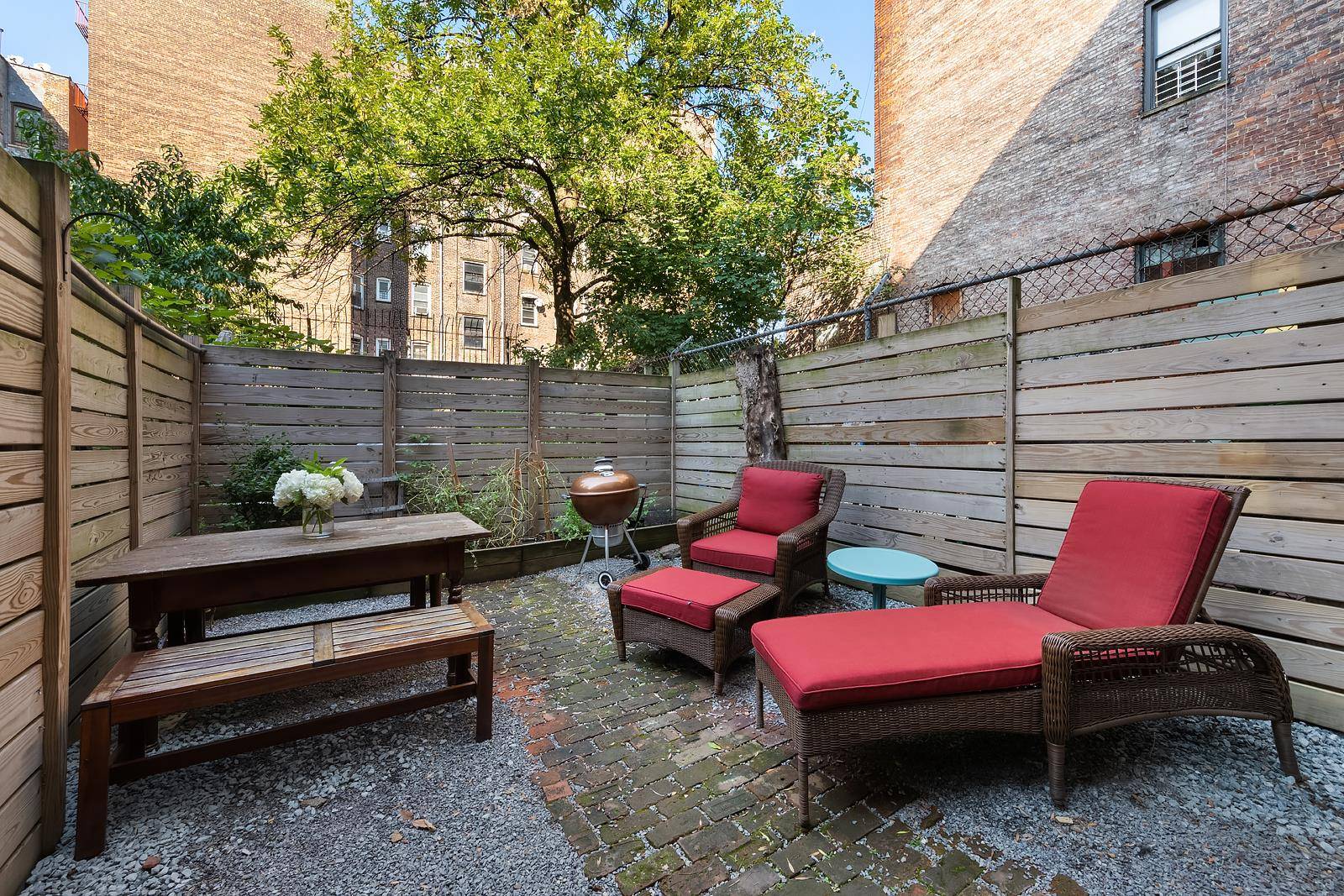 Coveted private backyard in classic brownstone condo !