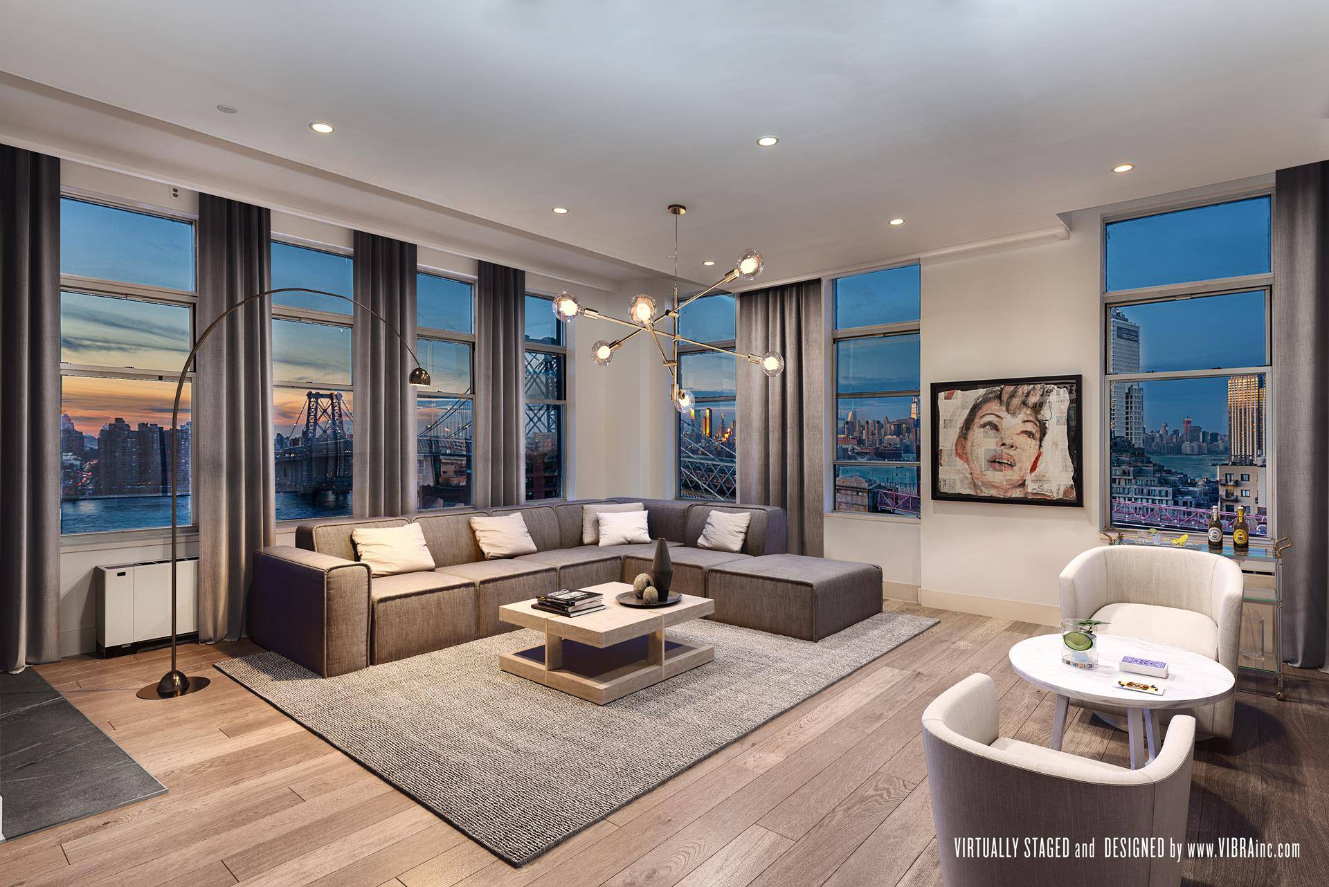A detailed 3D tour is available upon request from the listing broker Loft 10D is a massive, single floor corner residence that offers dramatic exposures from points north, south, and ...