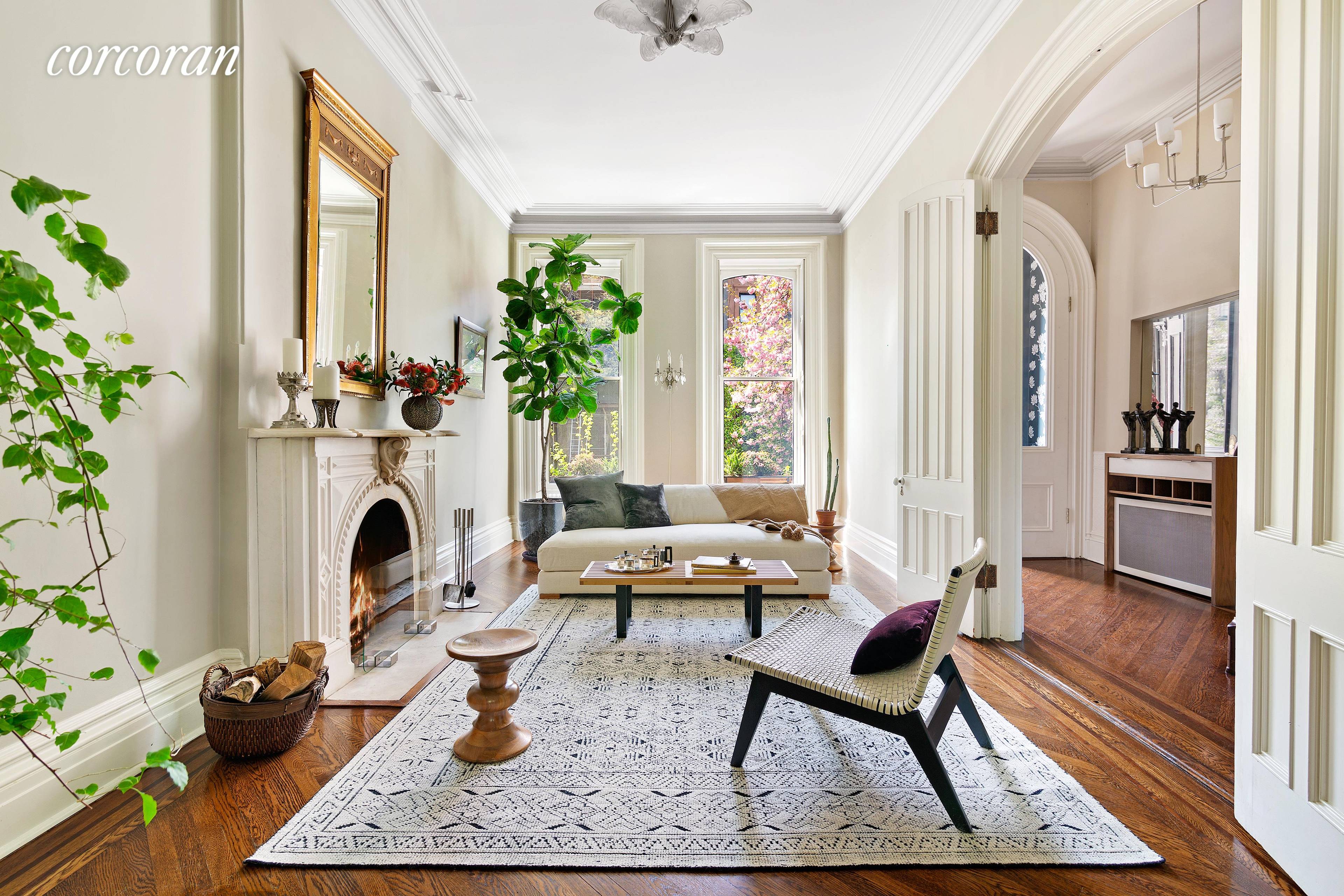 On one of north Park Slope's loveliest blocks sits this exquisitely renovated, 20 foot wide, two family, four story brownstone.