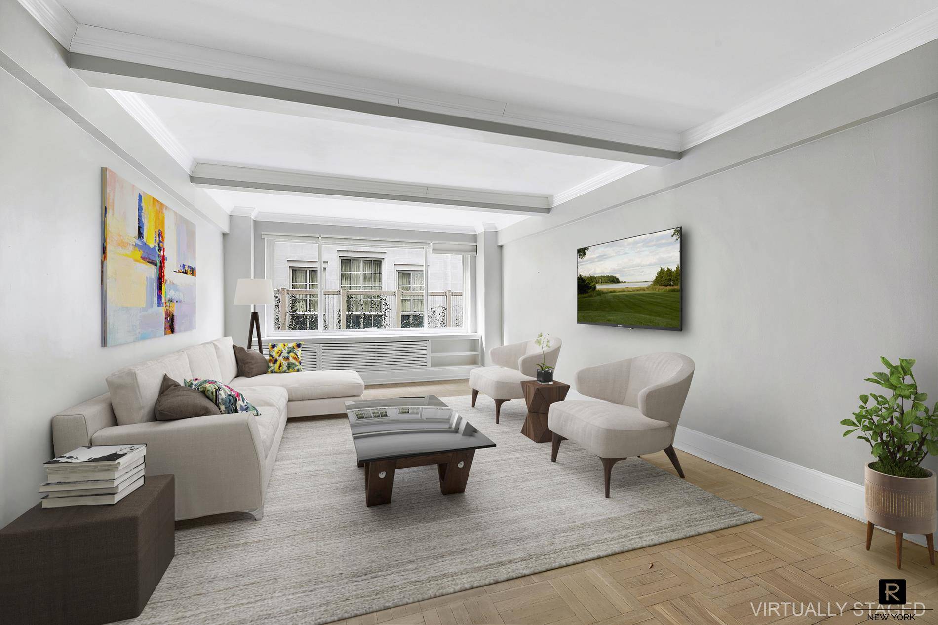 This spacious one bedroom residence boasts an ideal location just across from Central Park in a charming art deco building near Columbus Circle.