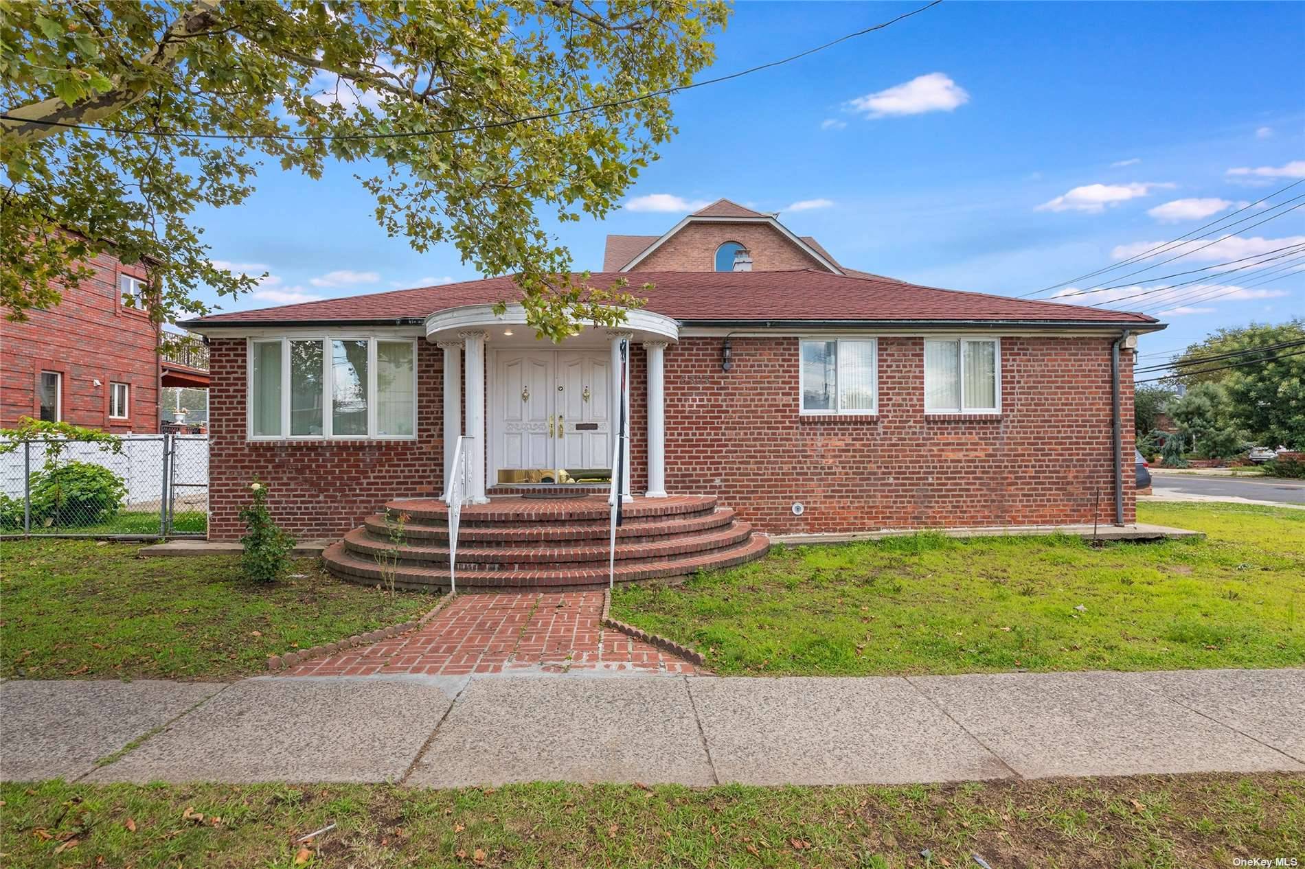 Spacious charming one family brick ranch home with two entrances, fronts and side on a 50 X 90 lot.