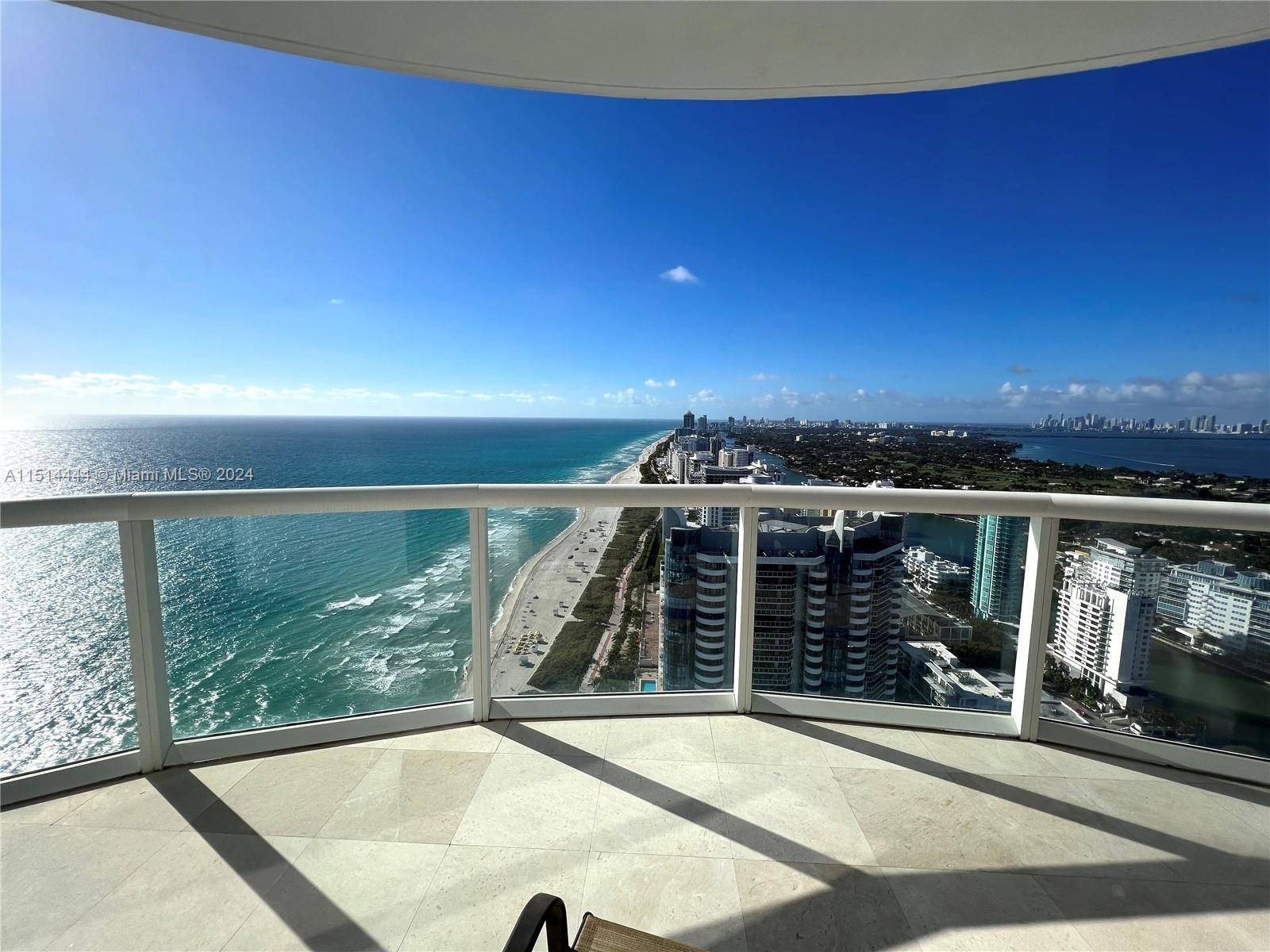 Spectacular ocean and intracoastal views from this 44th floor unfurnished unit featuring two bedrooms and two bathrooms.