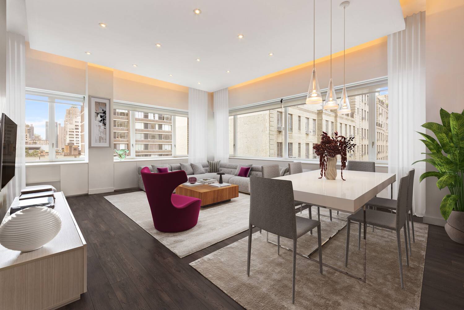 Welcome to the Lofts at the Sheffield Condominium, this rare and unique designer residence is one of the few in the building that feature soaring 11 foot ceilings.
