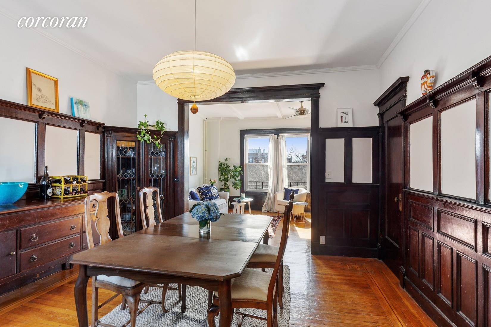 Meticulously preserved period detail, a renovated kitchen and bath, two bedrooms, and a FORMAL DINING ROOM This sprawling prewar coop apartment is truly special.