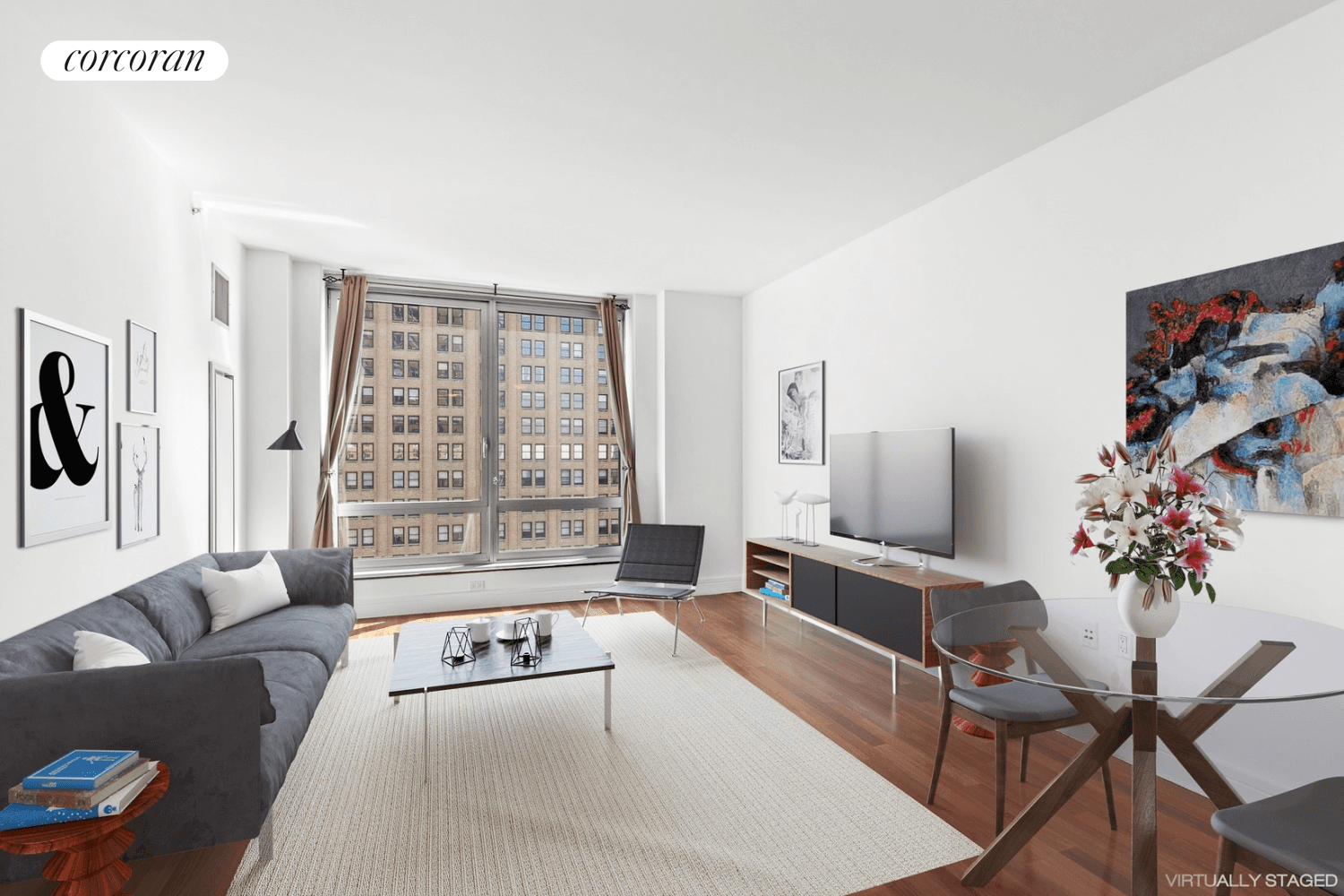 Spacious, eastern facing, one bed, one and a half bath condo with 9 ft ceilings and open city views along with partial Battery Park and Harbor views now available for ...