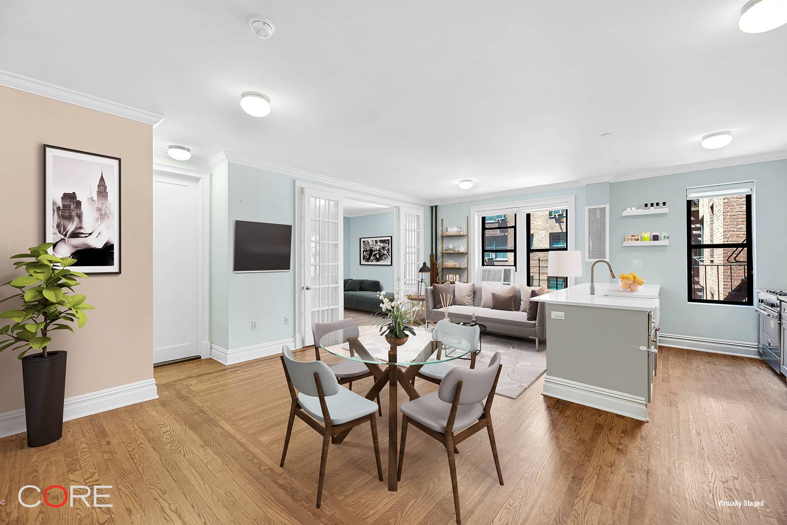 As you enter this beautifully renovated four bedroom home through the spacious foyer, you are immediately struck by the warmth of the pre war details, the gallery length walls, and ...