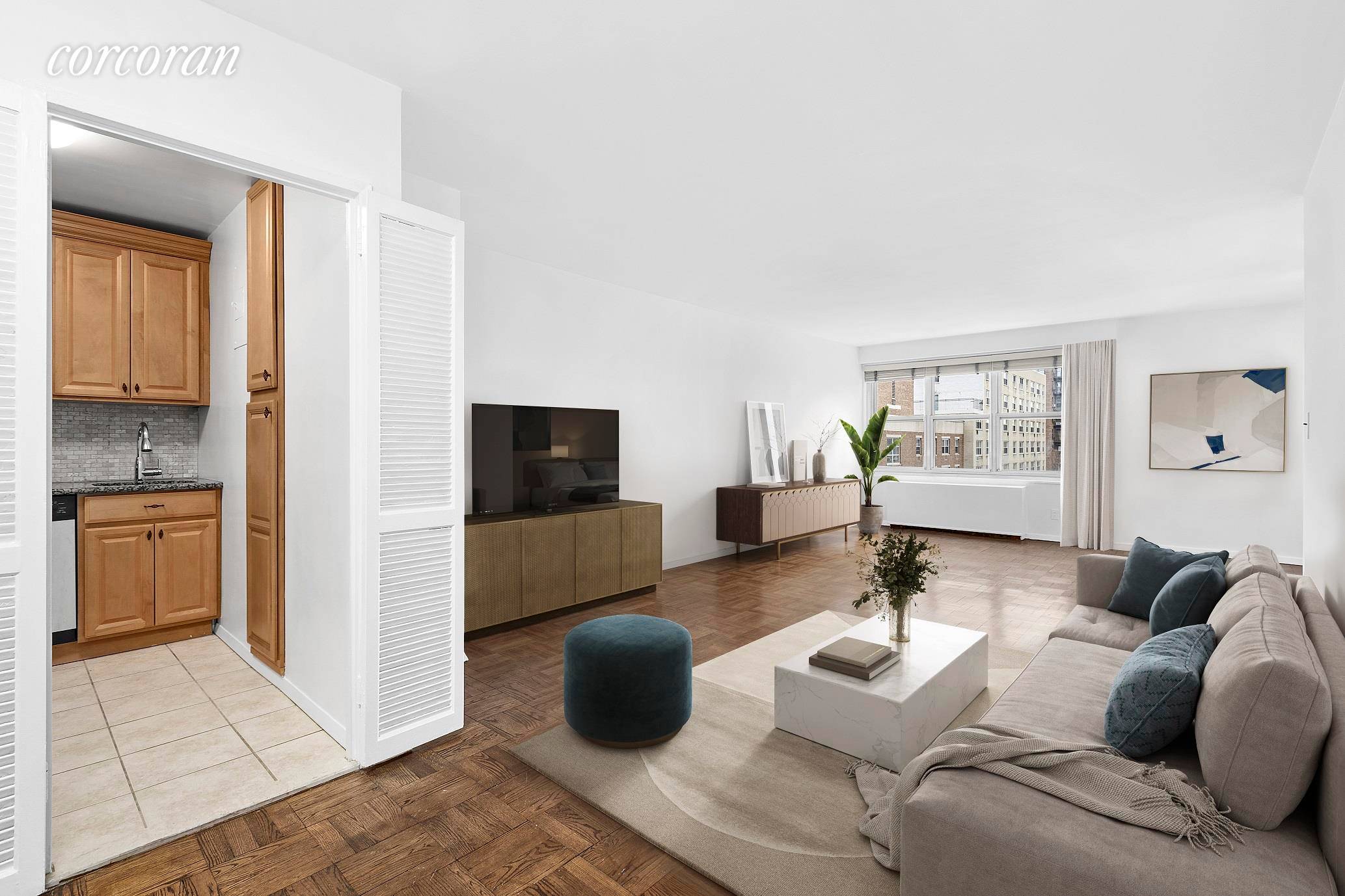 This sunny alcove studio is set in one of Gramercy's most prestigious luxury buildings, a full service coop with an array of on site amenities.