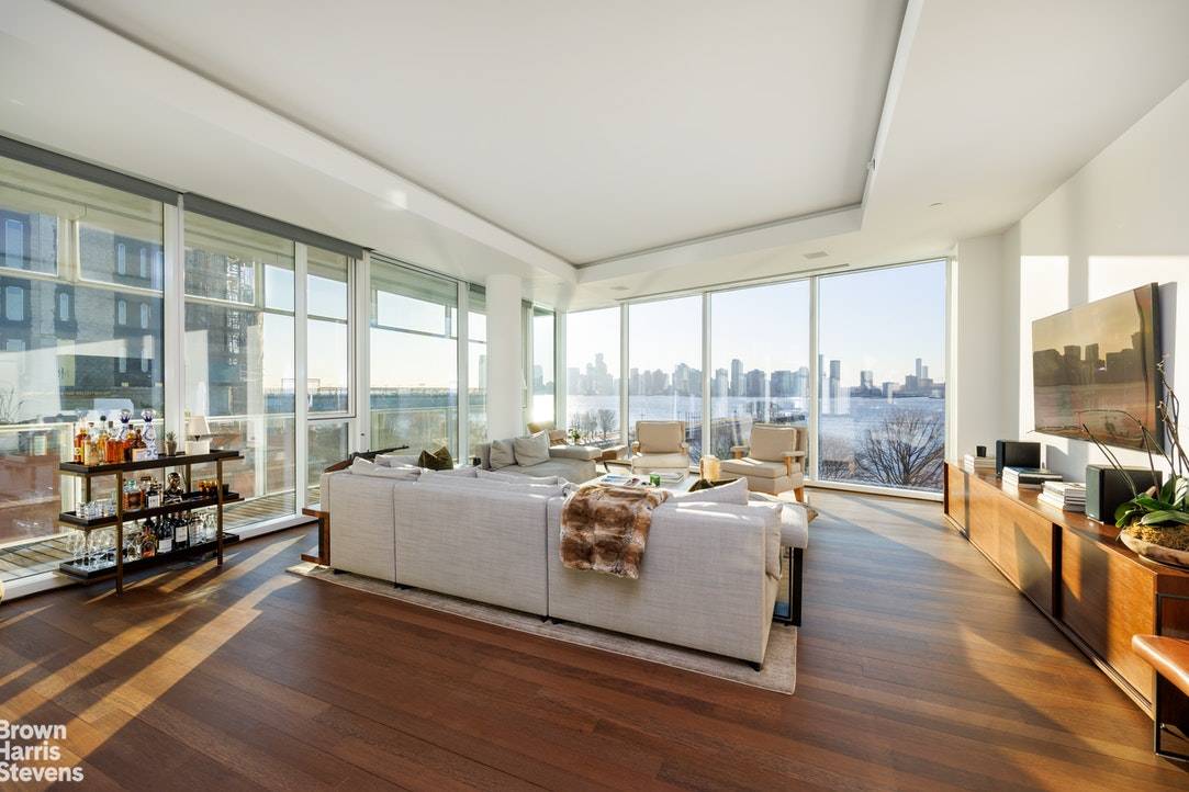 Behold breathtaking Hudson River and City views in the Richard Meier masterpiece 165 Charles Street.