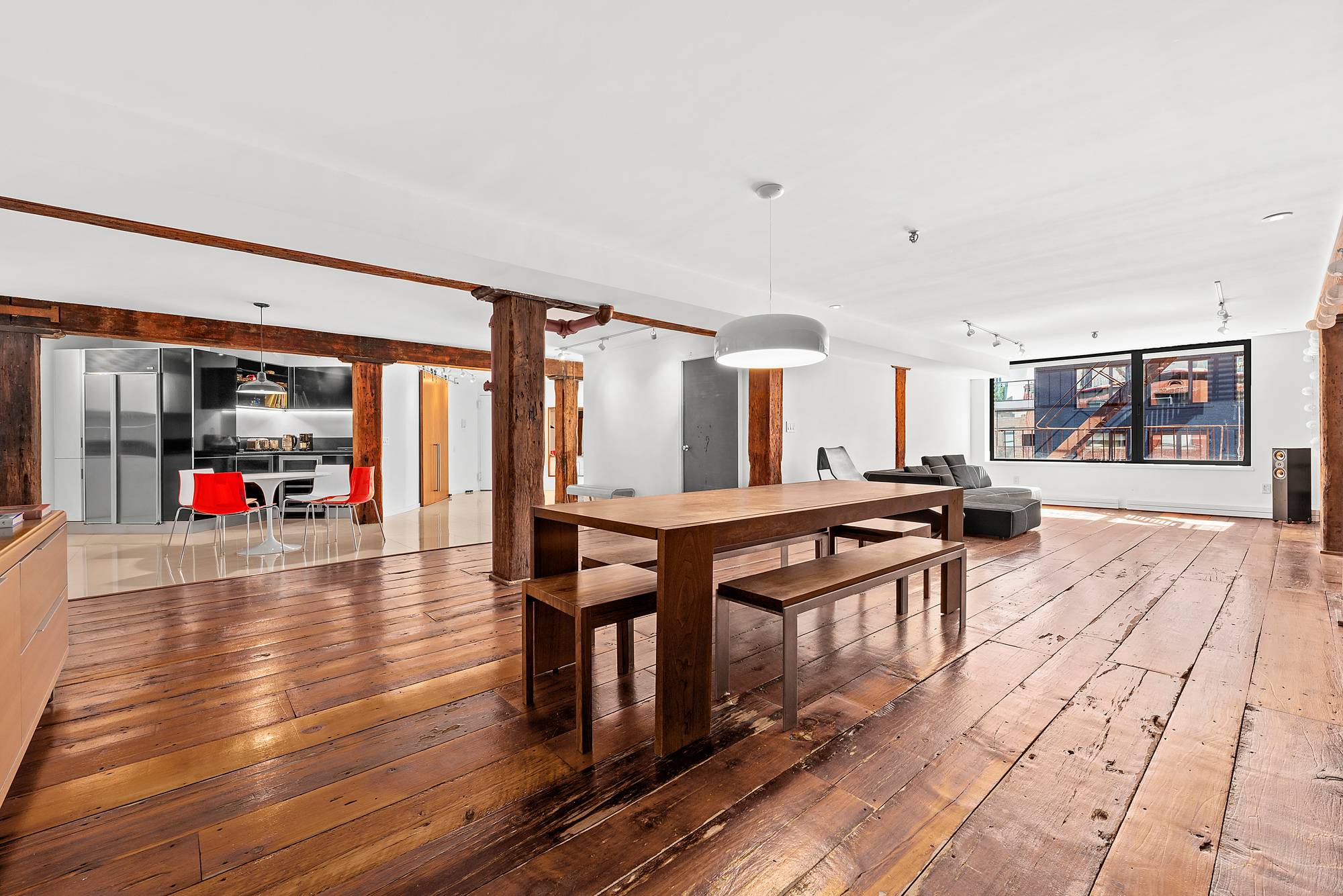 Stunning original loft details and a perfect location just a block from the Hudson make this sprawling three bedroom plus home office, two bathroom loft a must see Tribeca sanctuary.
