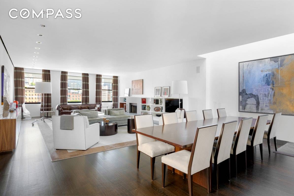 Stunning 2, 850 sq ft interior penthouse duplex condominium loft designed by world renowned architect Richard Gluckman, has one of Tribeca s most spectacular 1, 800 sf terraces, is sun ...