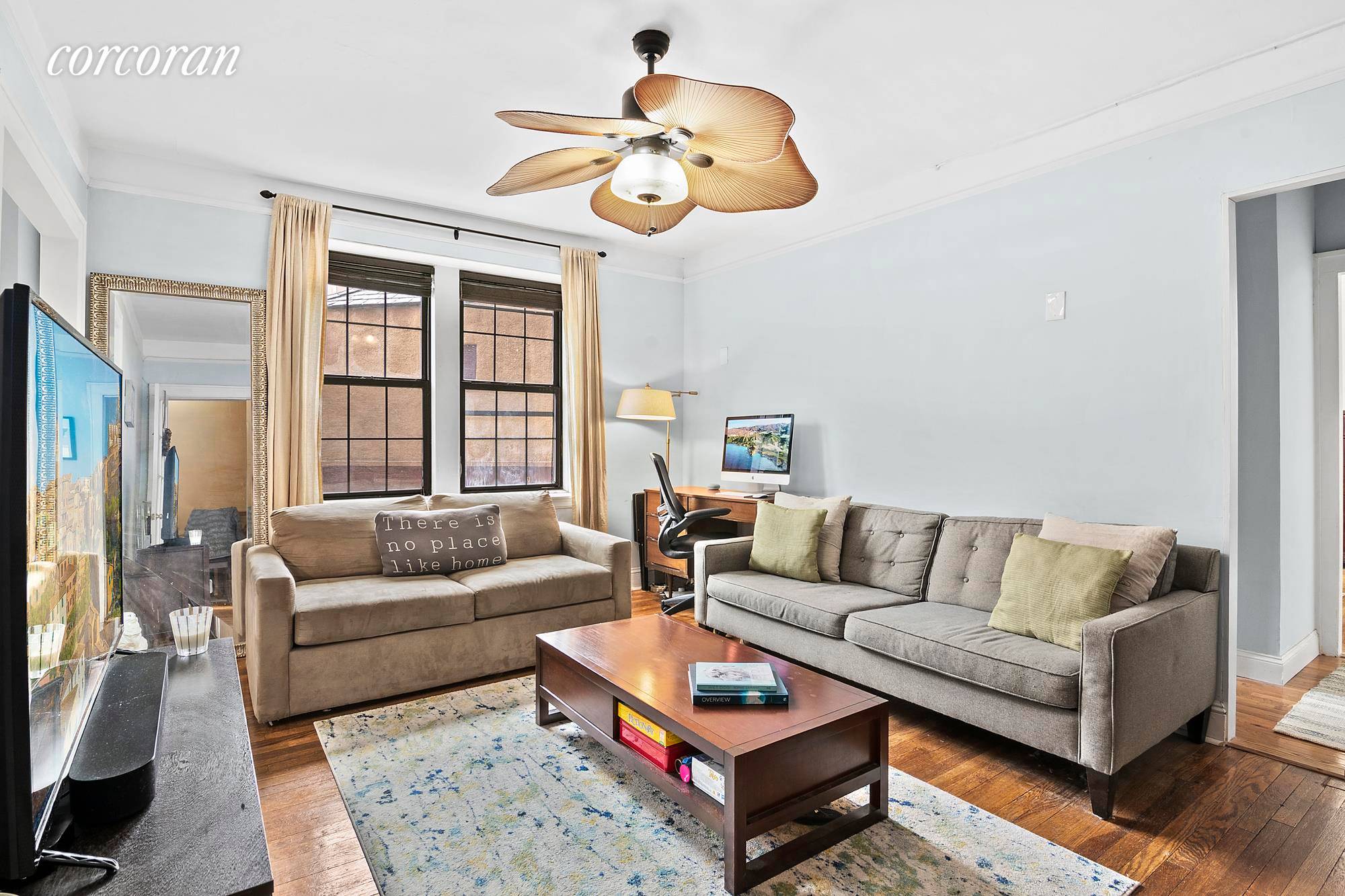 Southwestern sunlight streams into every room of this splendid one bedroom prewar apartment adjacent to historic Forest Hills Gardens.