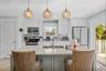 Newly remodeled kitchen with bar seating