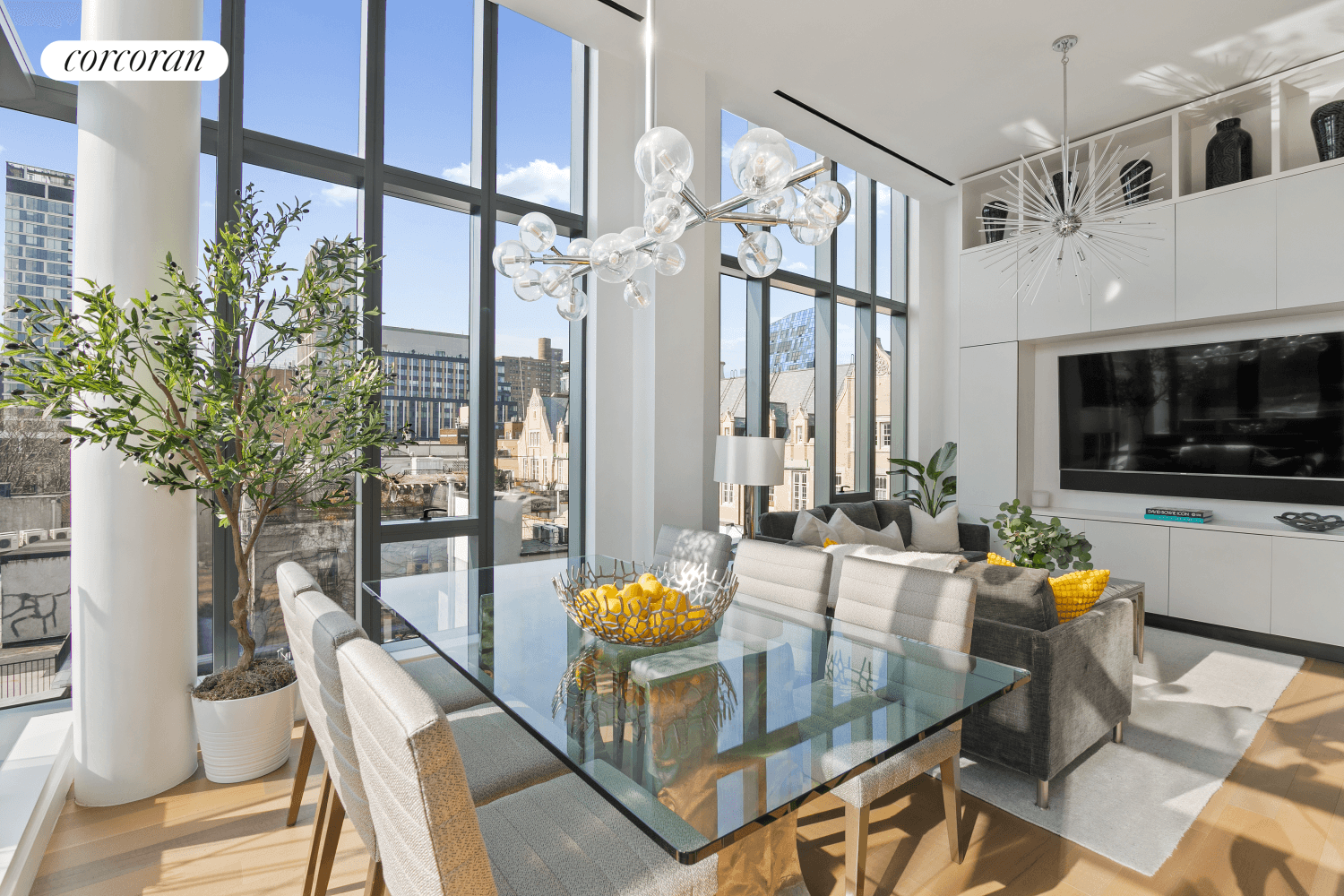This Penthouse residence at 150 Rivington Street offers an unparalleled living experience in the heart of the Lower East Side.