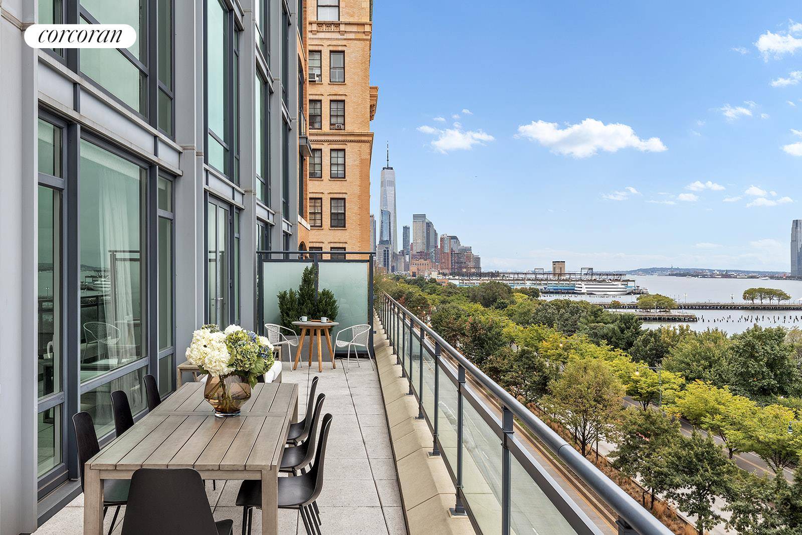 A rare opportunity to own a trophy West Village condo residence with private outdoor space and unobstructed views of the Hudson River.