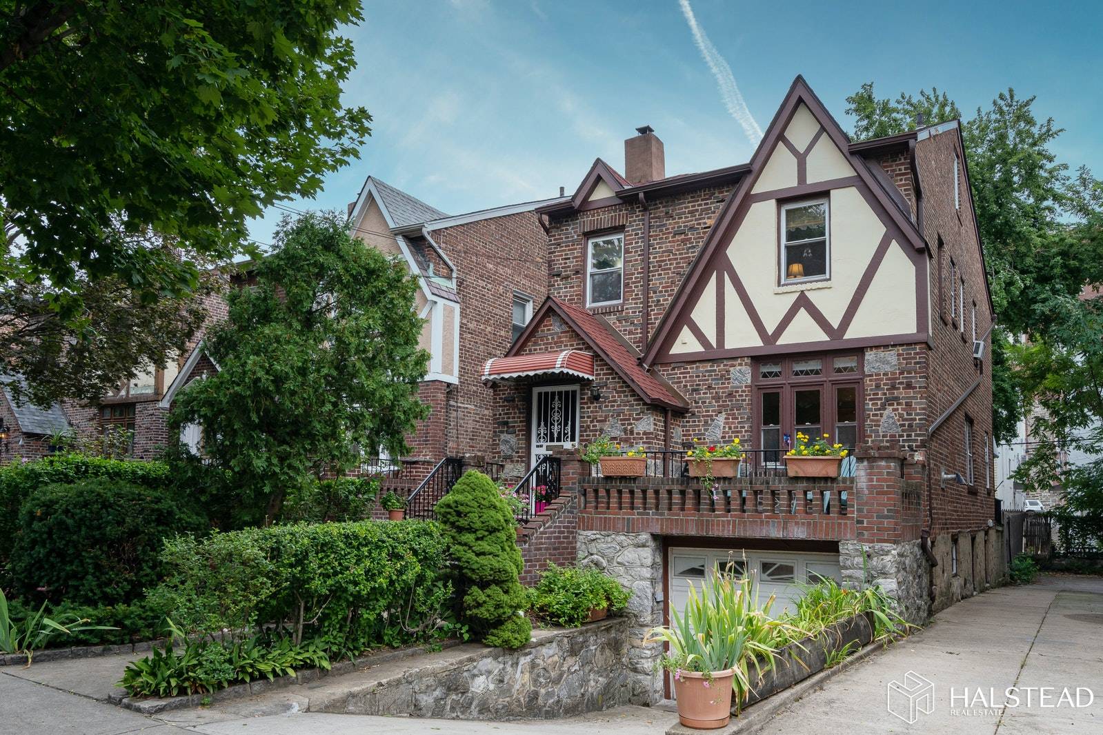 Welcome to Kingsbridge ! A detached brick and stucco tudor single family with hand hewn timber detail with a stone front porch over the garage, overlooking the charming garden and ...