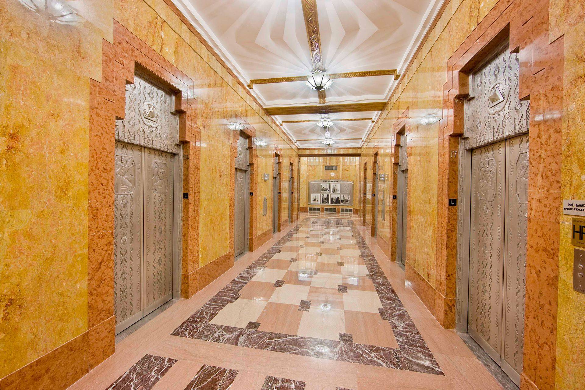 High floor studio w flexible layout that includes space for a sleeping nook or home office.