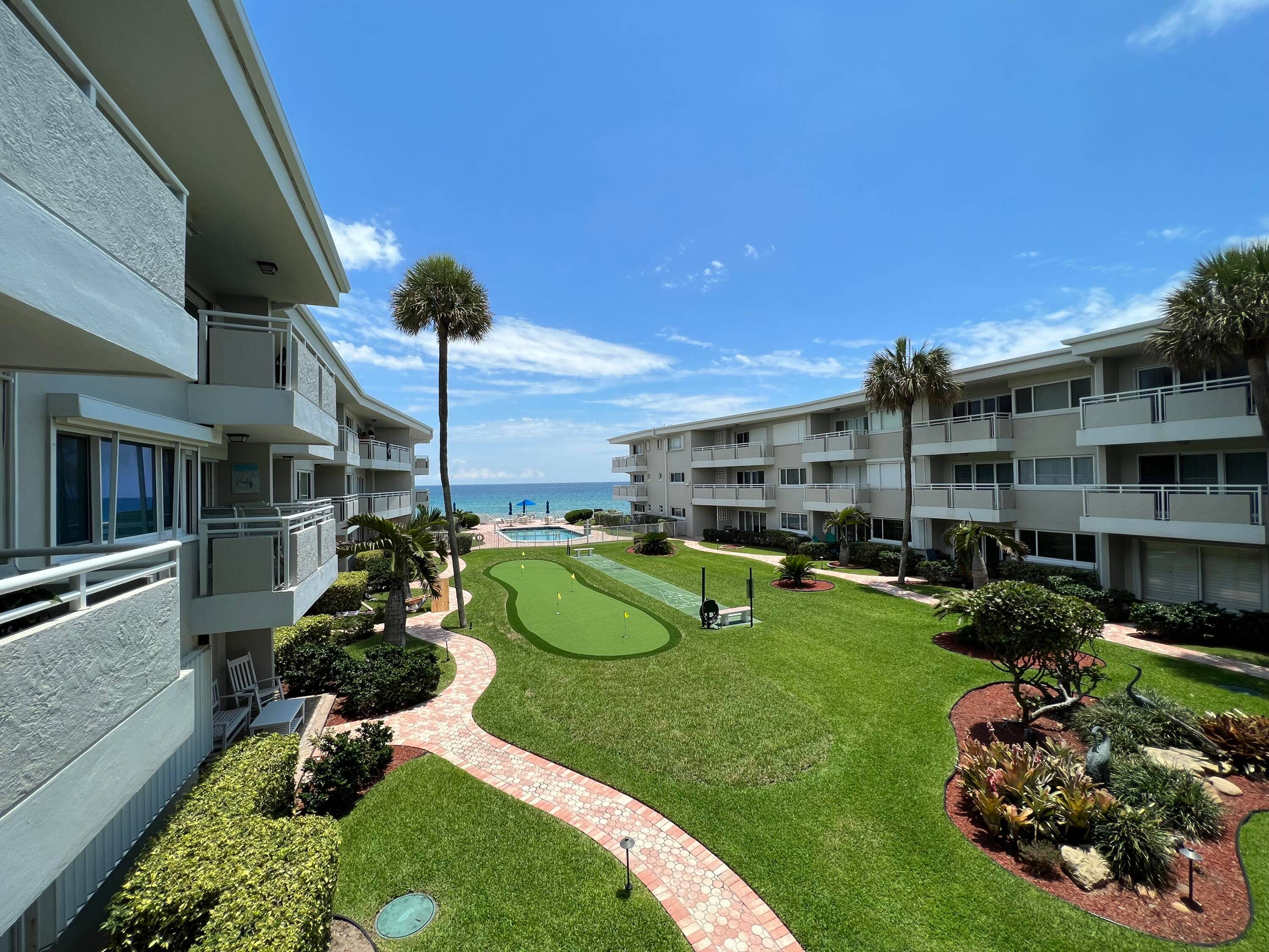 Beautiful front property with ocean views from the the balcony of this lovely 2 bedroom, 2 full bath condo.
