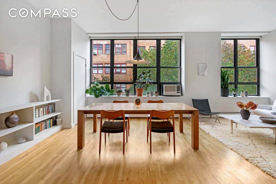 Apartment 3A at Clinton Mews is an expansive, convertible 2 bed, 2 bath classic loft with 10.
