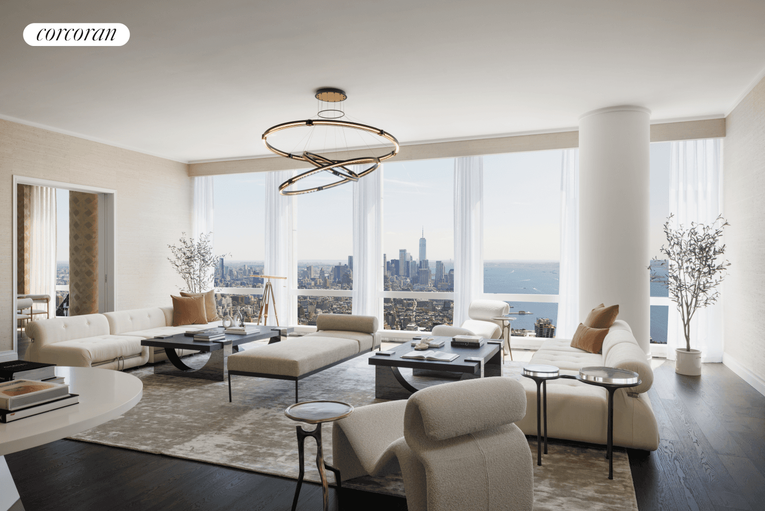 EXPERIENCE SWEEPING VIEWS OF THE HUDSON RIVER FROM THIS EXPANSIVE FIVE BEDROOM HOME SPANNING THE ENTIRE SOUTHERN FACADE OF THE BUILDING.
