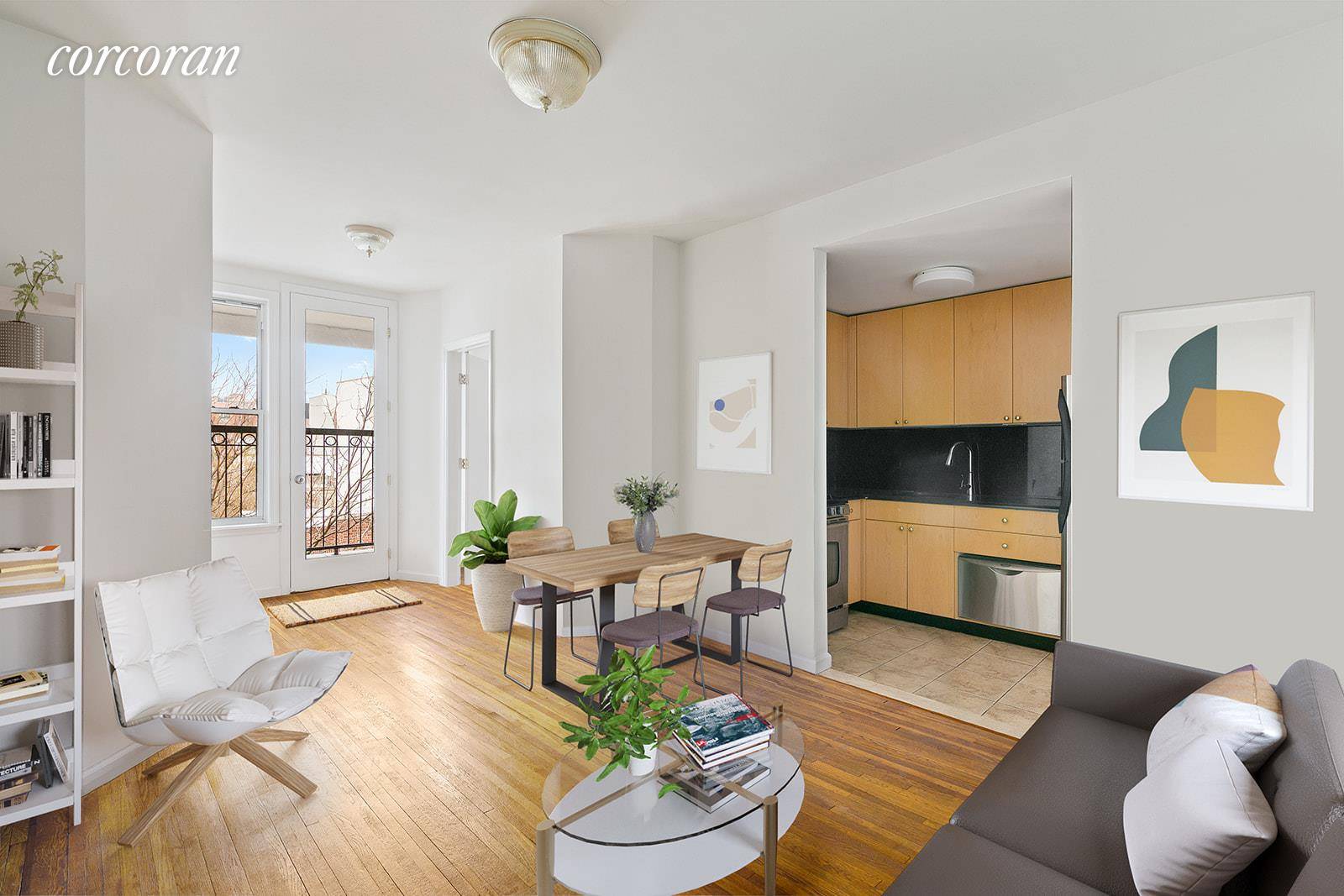 Beautiful South Slope two bedroom, one and a half bath condo with private terrace and huge private roof deck !