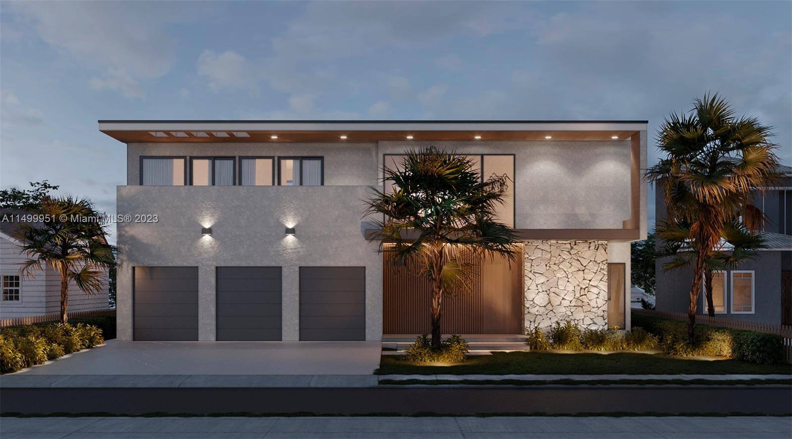 75' WATERFRONT LOT NEW CONSTRUCTION for a Contemporary 2 Story Single Family Home with 3, 702sf of Living Area as per Architect's plans and a Total Area of 4, 810sf ...