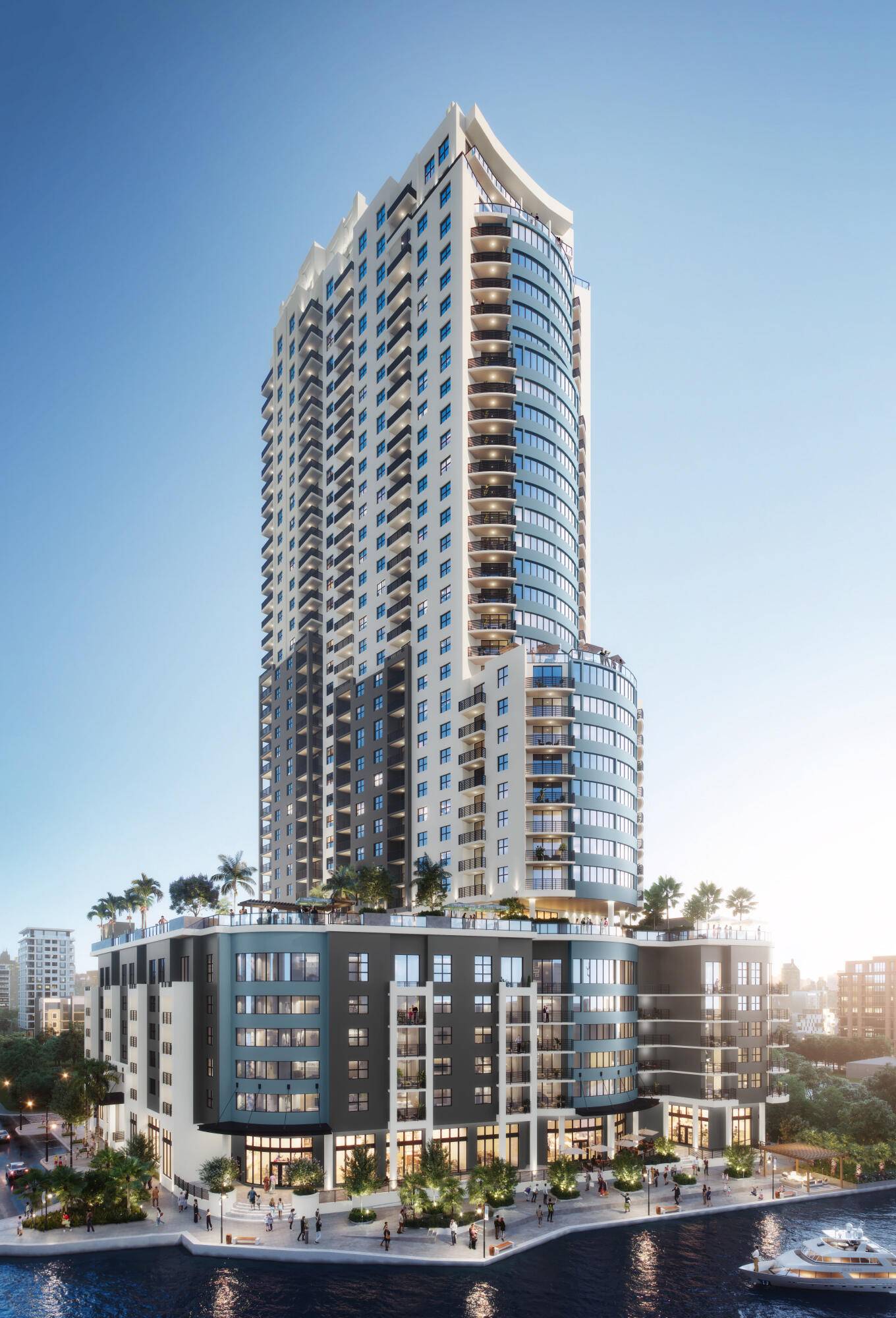 Rising above Fort Lauderdale's iconic waterfront, Harbour at New River offers panoramic water views, carefully curated interiors, and all the amenities you can imagine.
