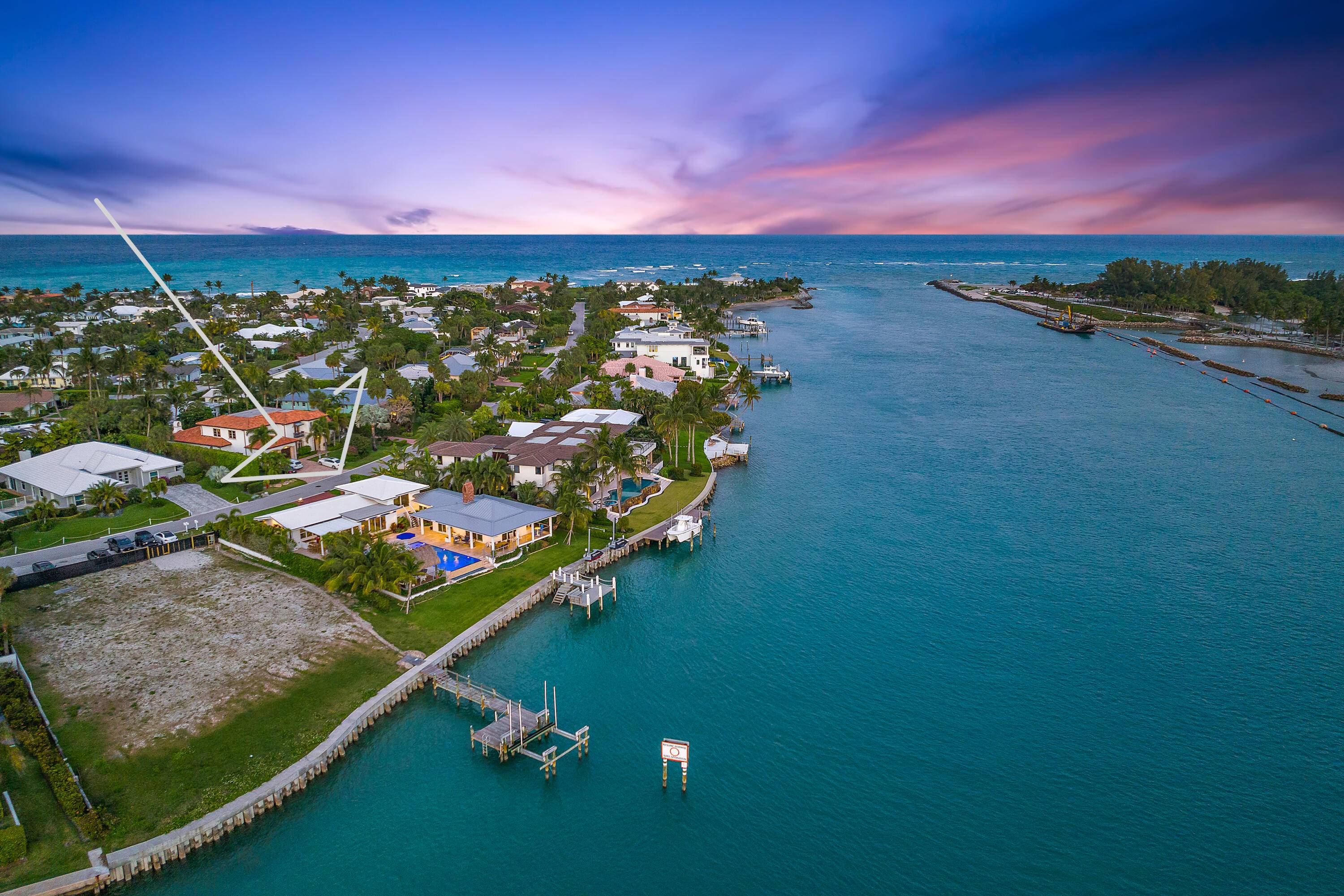 Extremely rare opportunity to own or design build your dream home on the southern tip of Jupiter Island in this exclusive enclave of the beach front town of Jupiter Inlet ...
