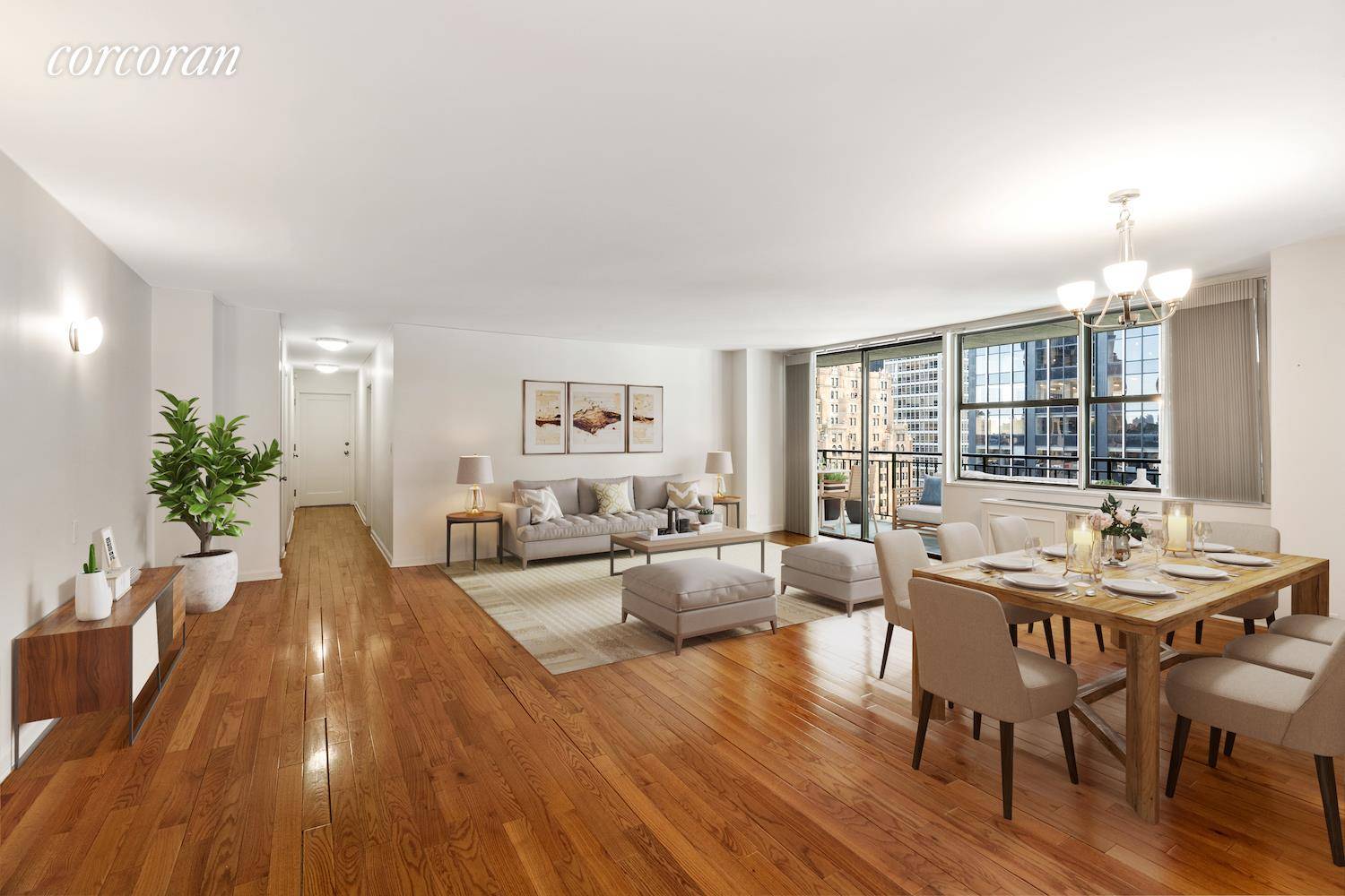 Spacious and Large Two bedroom, two and a half bathroom high floor condominium at 112 West 56th Street Le Premiere, luxury boutique building boasts a large private balcony, just a ...