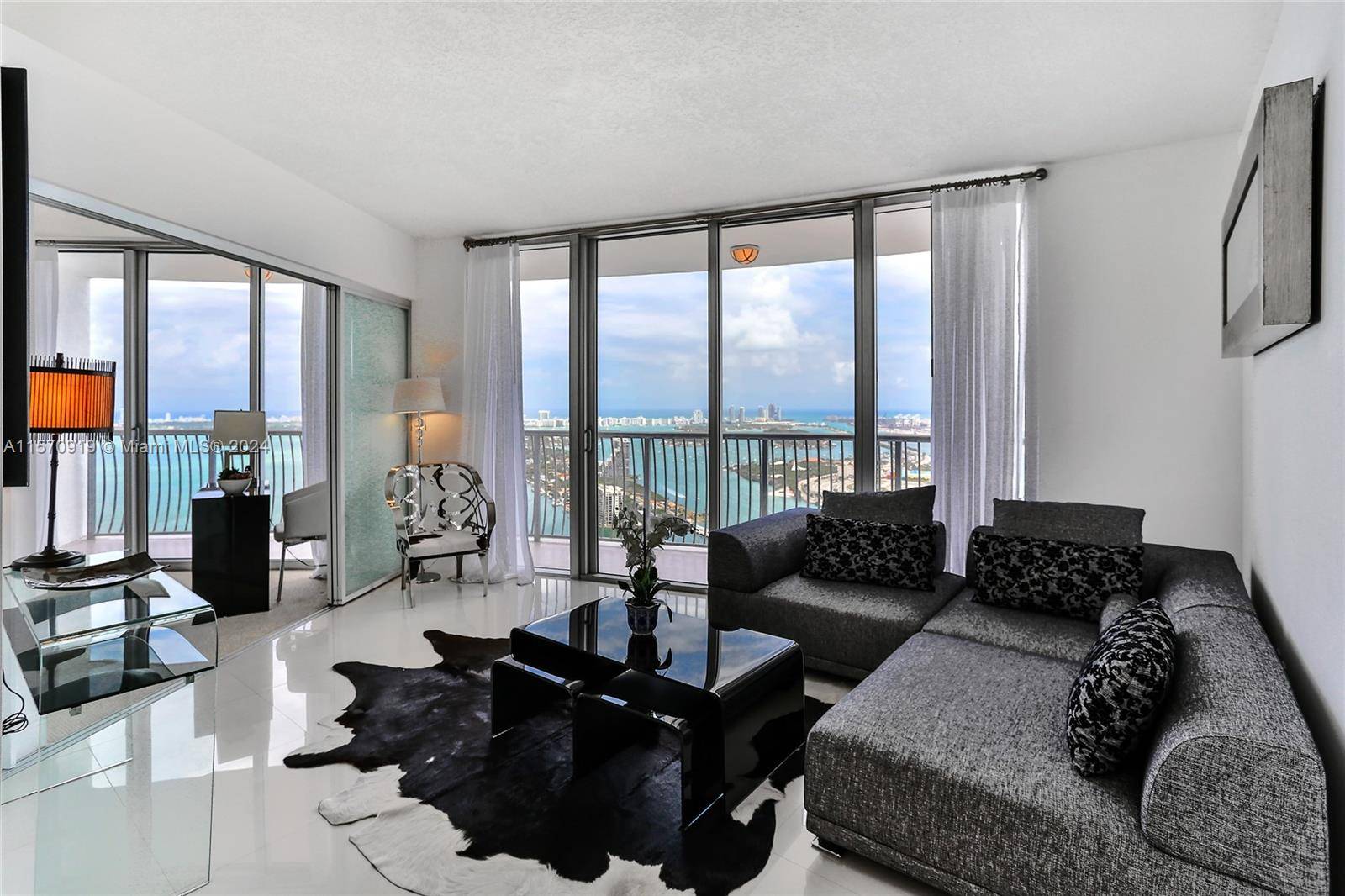 Panoramic views from this bay front 2 bedrooms and 2 bathroom in trendy Edgewater neighborhood.