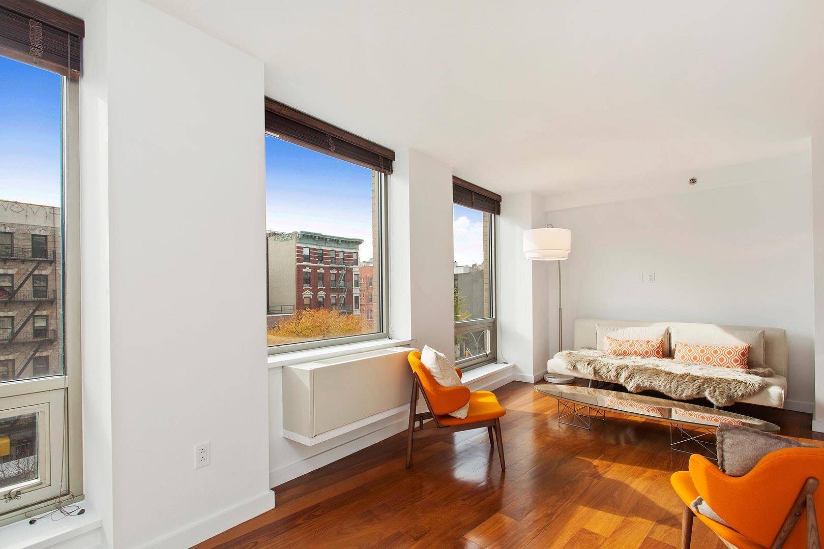 Enjoy open views of the East Village and Lower East Side from this 5th floor home.