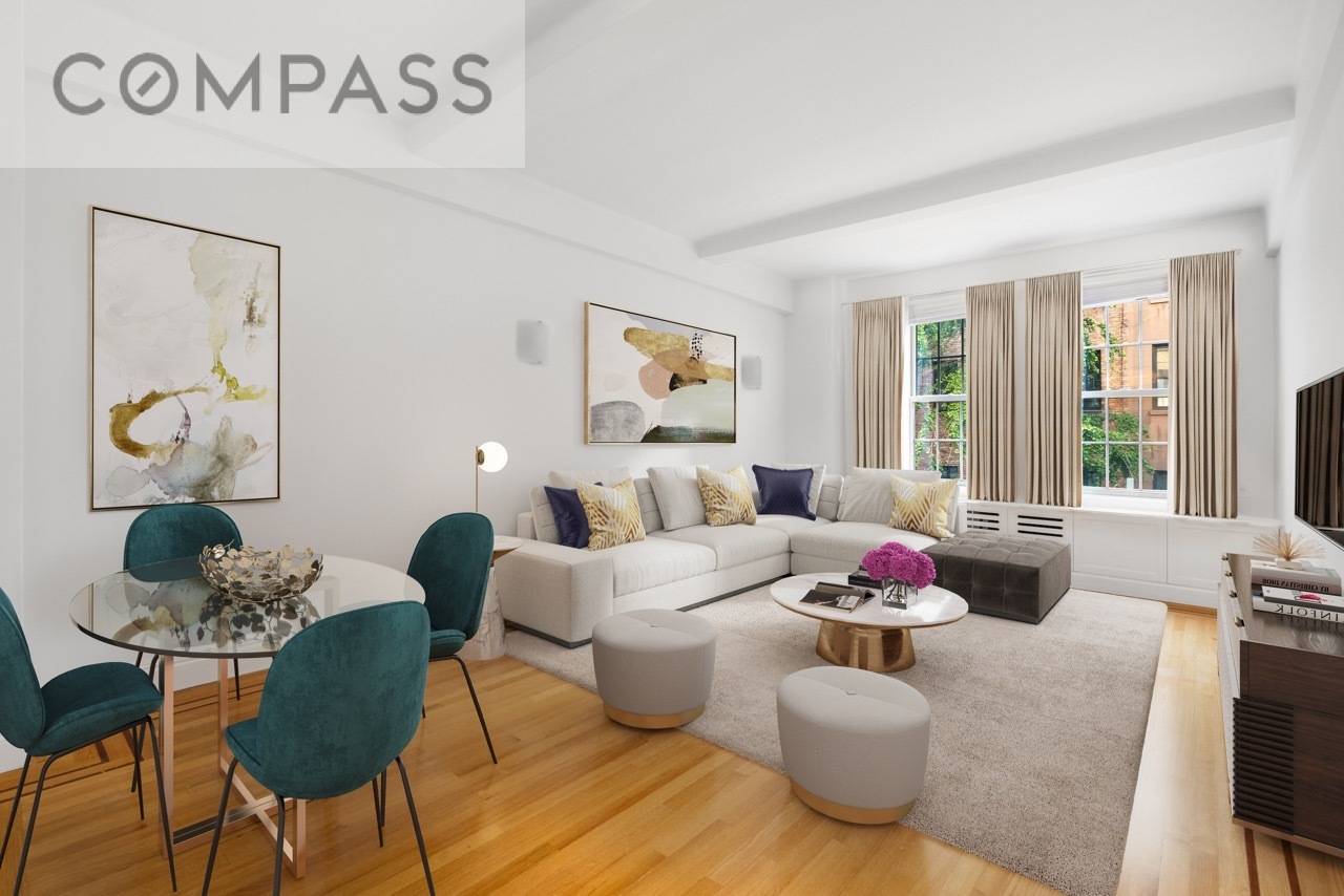 Residence 205 is a beautifully updated, spacious, light filled one bedroom rental apartment awaiting you at the elegant prewar 24 5th Avenue in prime Greenwich Village.