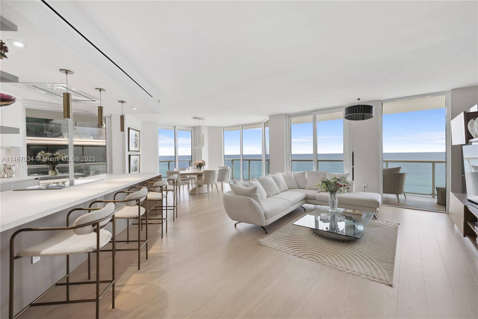 Complete state of the art renovation 1700 sq ft 2Br 2 1 5 bath corner unit, Views of ocean from every room, Italkraft Gourmet kitchen, subzero refrig, wolf appliances including ...