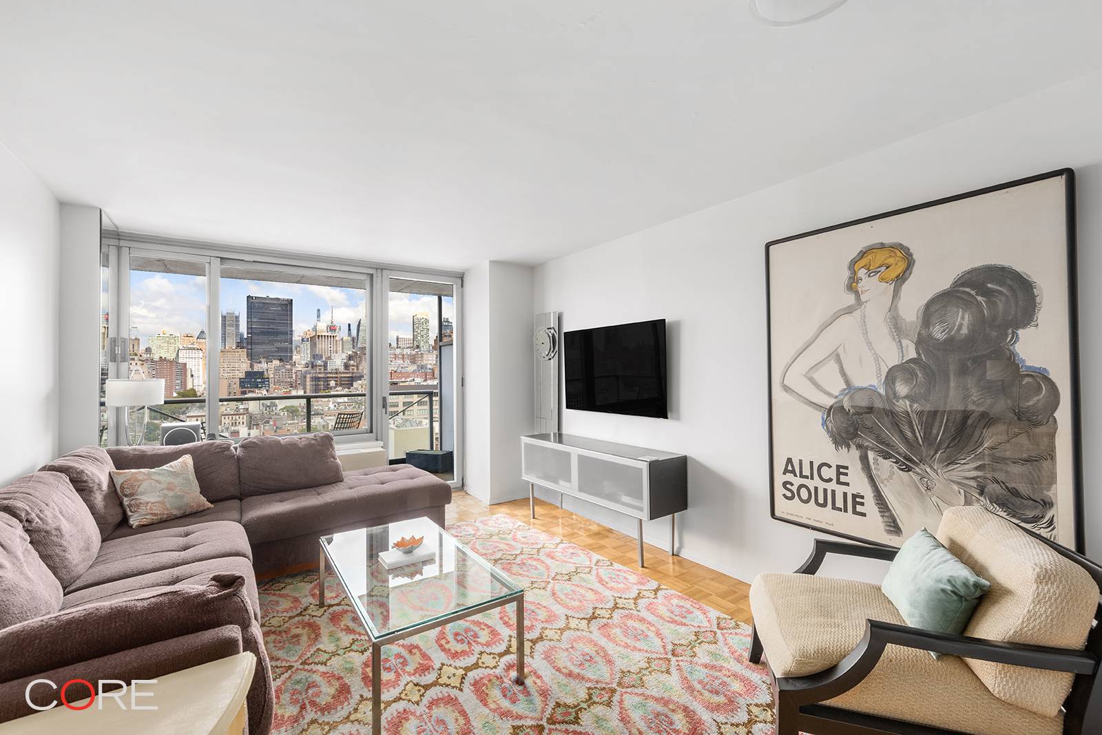 Located at the Grand Chelsea, this light filled one bedroom, one bath apartment features a private terrace, high ceilings, and magnificent northern exposures with dramatic open city views.
