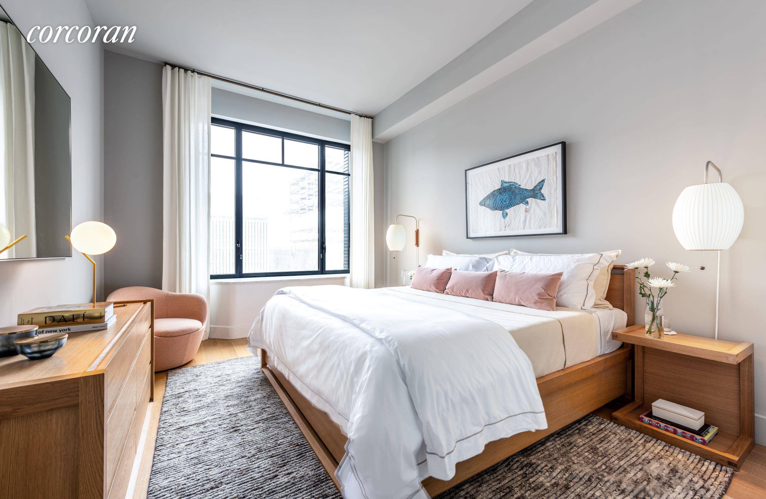 Residence 12F at Greenwich West is a generous one bedroom one and a half bathroom condominium home facing East over Soho.