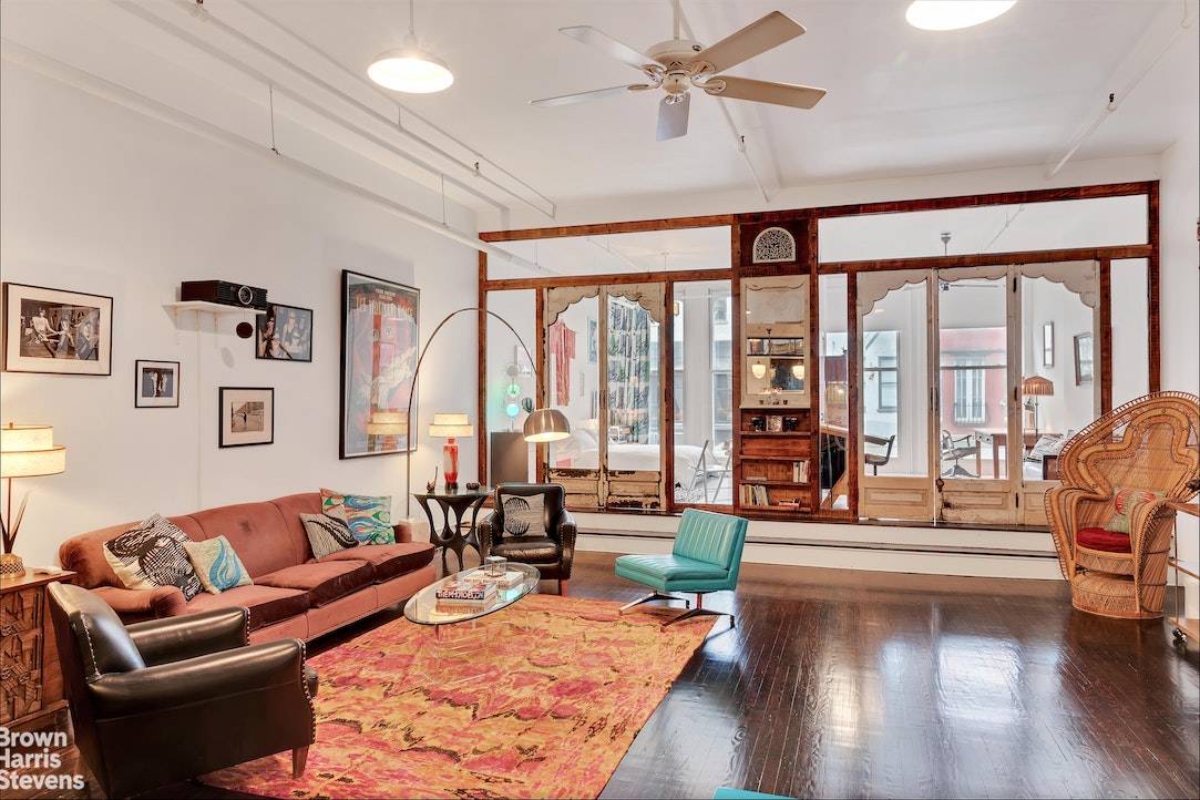 Furnished with an exquisite collection of vintage one of a kind pieces, this quintessential artist's loft is available starting March 1st, 2023 for a period of 6 months.